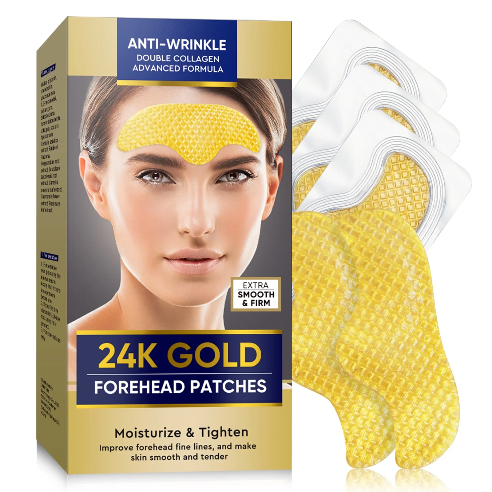Forehead Anti-Wrinkle Patch, 10 PCS Collagen Forehead Lines Mask Forehead Frown Wrinkles Pads T-Zone Patches Smooth Forehead Strips Moisturizing Patches