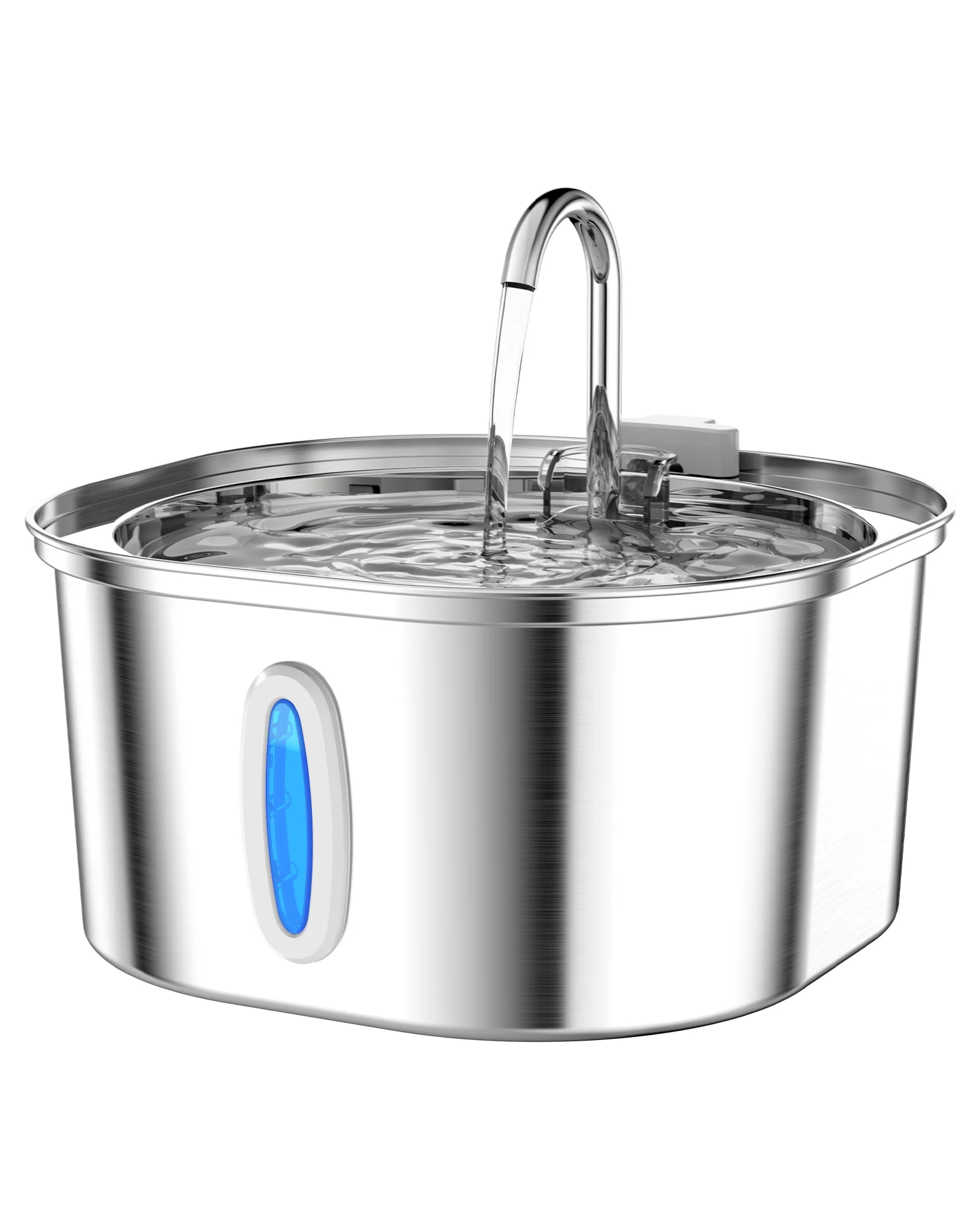 Cat Water Fountain - 3.2L/108oz Stainless Steel Pet Water Drinking Fountain for Cats Inside, Dog Water Fountain with Water Level