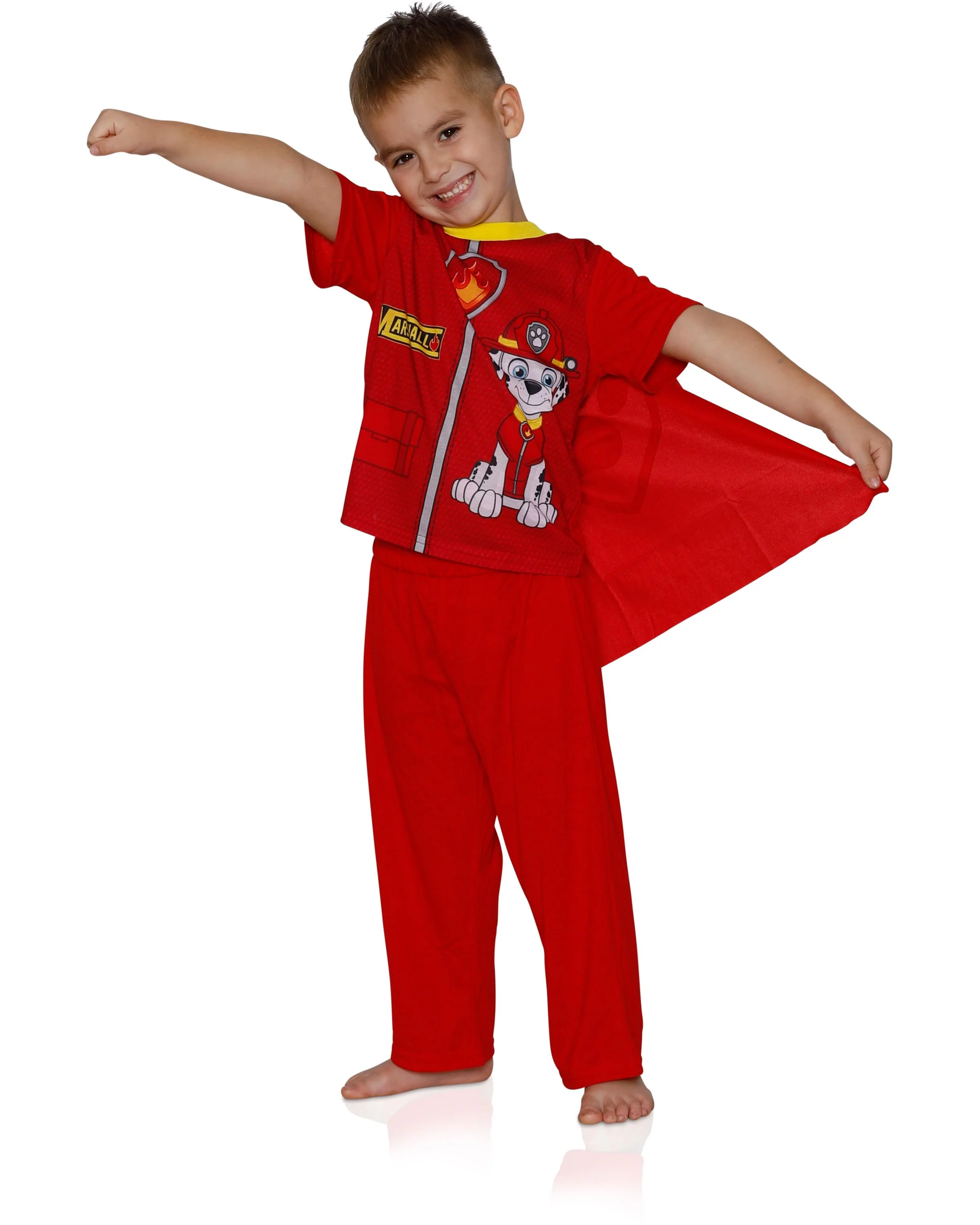 Paw Patrol Little Boys' Two-Piece Caped Pajama Pant Set (3T), Red, Size 3T