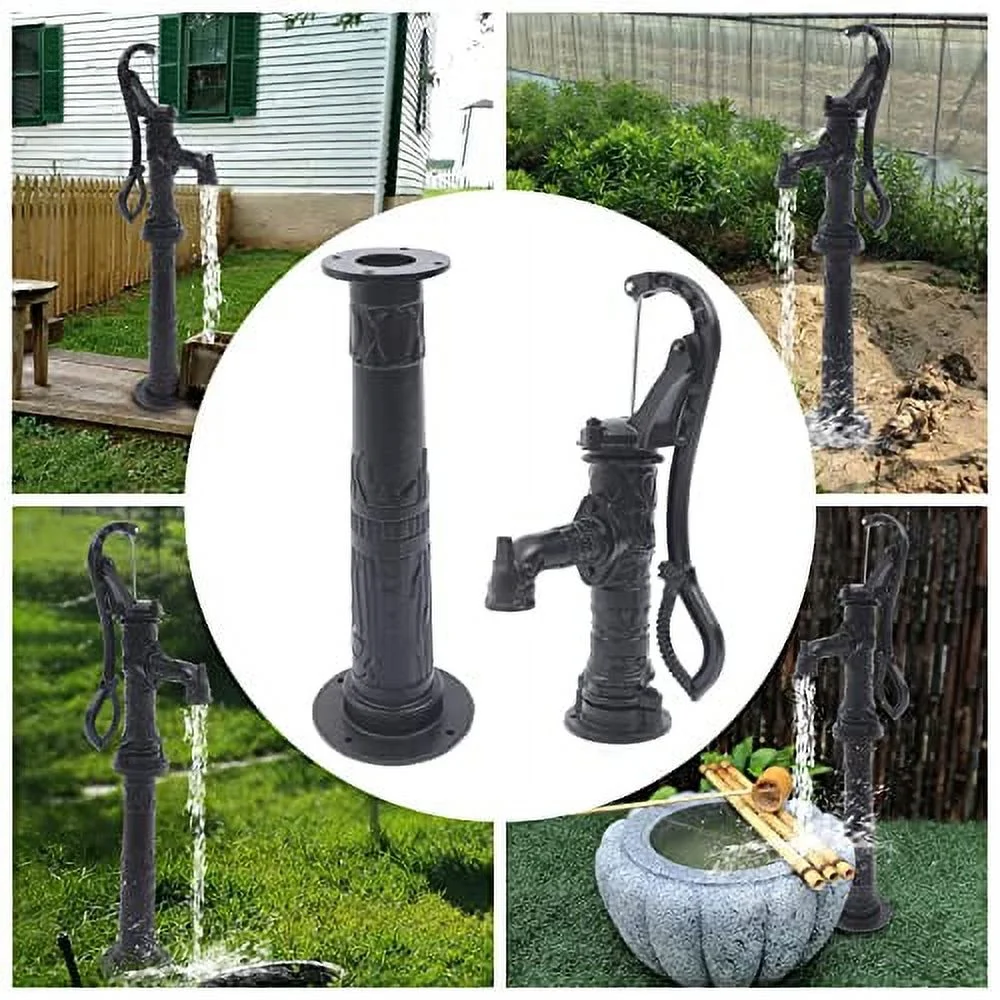Cbhfmljd Pitcher Pump and Base, Hand Water Pump Pitcher Pump Cast Iron Press Suction Outdoor Backyards Ponds For Yard Garden Pond Hand Well Pump Manual Well Pump