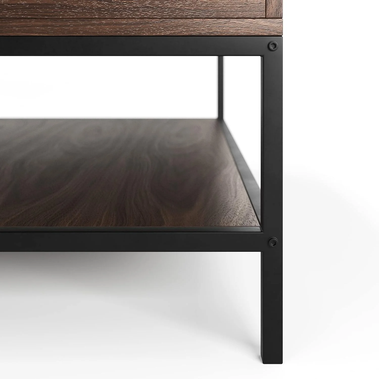 TJUNBOLIFE Flats & Castles Mackenzie 36" Modern Lift Top Coffee Table (Dark Walnut)