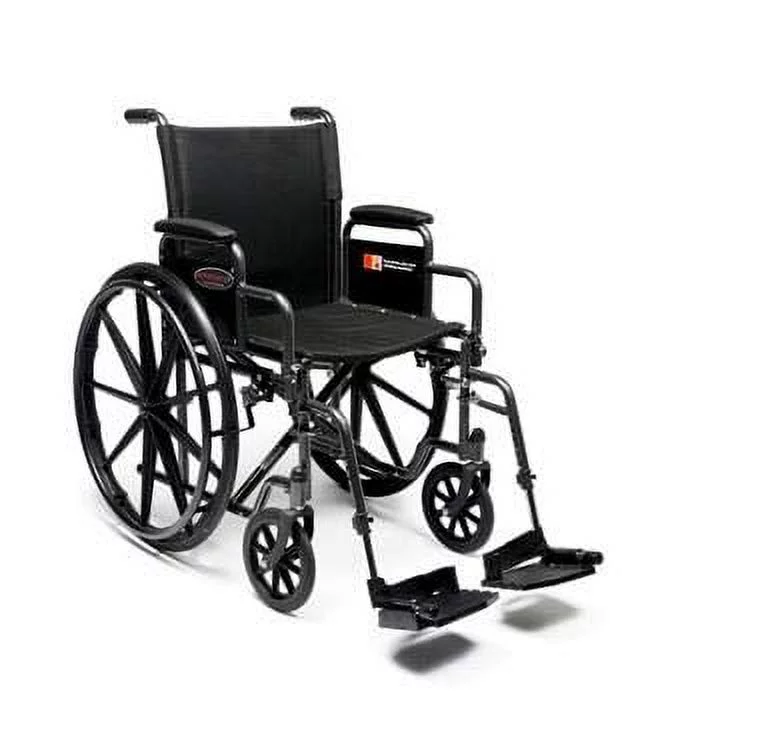 Everest & Jennings Advantage LX Wheelchair, Detachable Desk Arms & Swingaway Footrests, 16