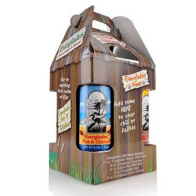 Everglades Gift Shack-4 Seasonings & BBQ Sauce in One Cute Gift!