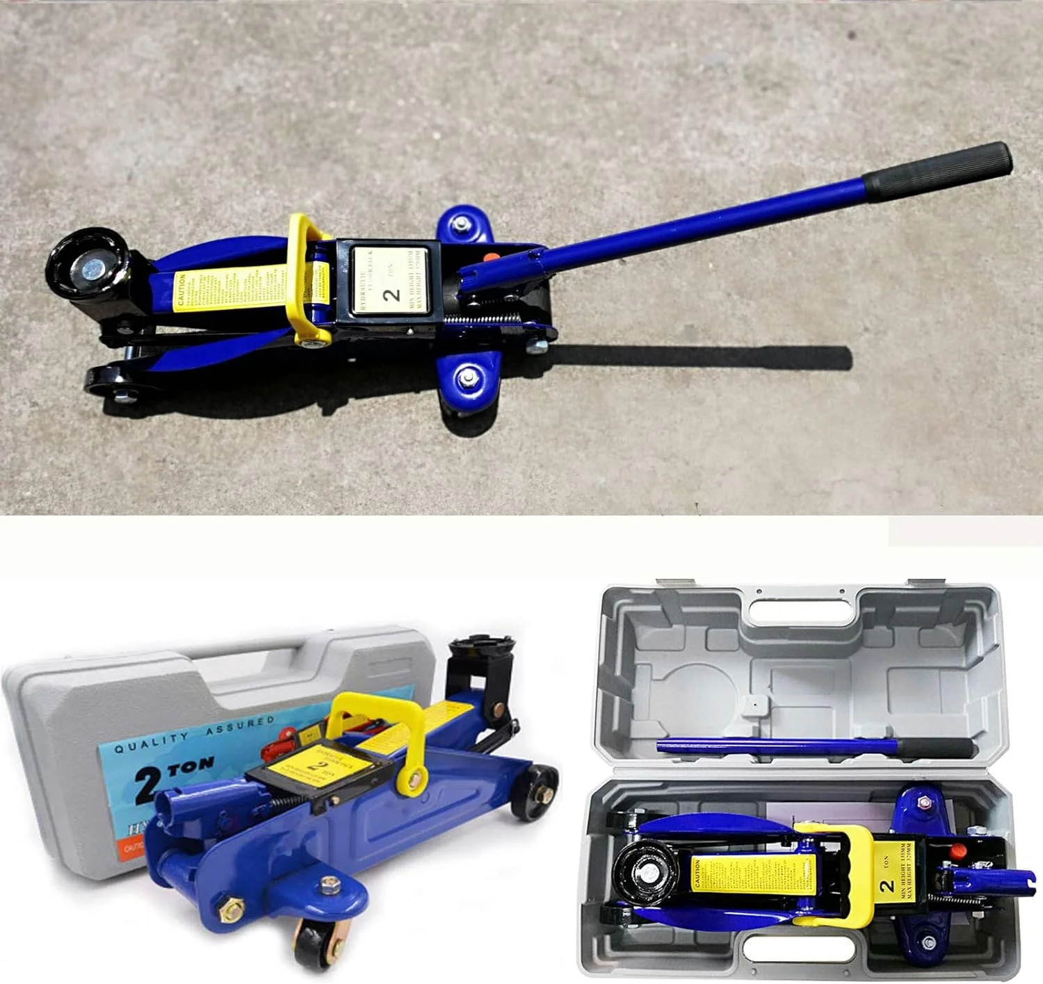 Bowoshen Hydraulic Trolley Floor Jack Heavy Duty 2 Ton Low Profile Trolley Jack Lifting Jack for Car Van Garage Tyre Repair Change Tire Emergency Tool