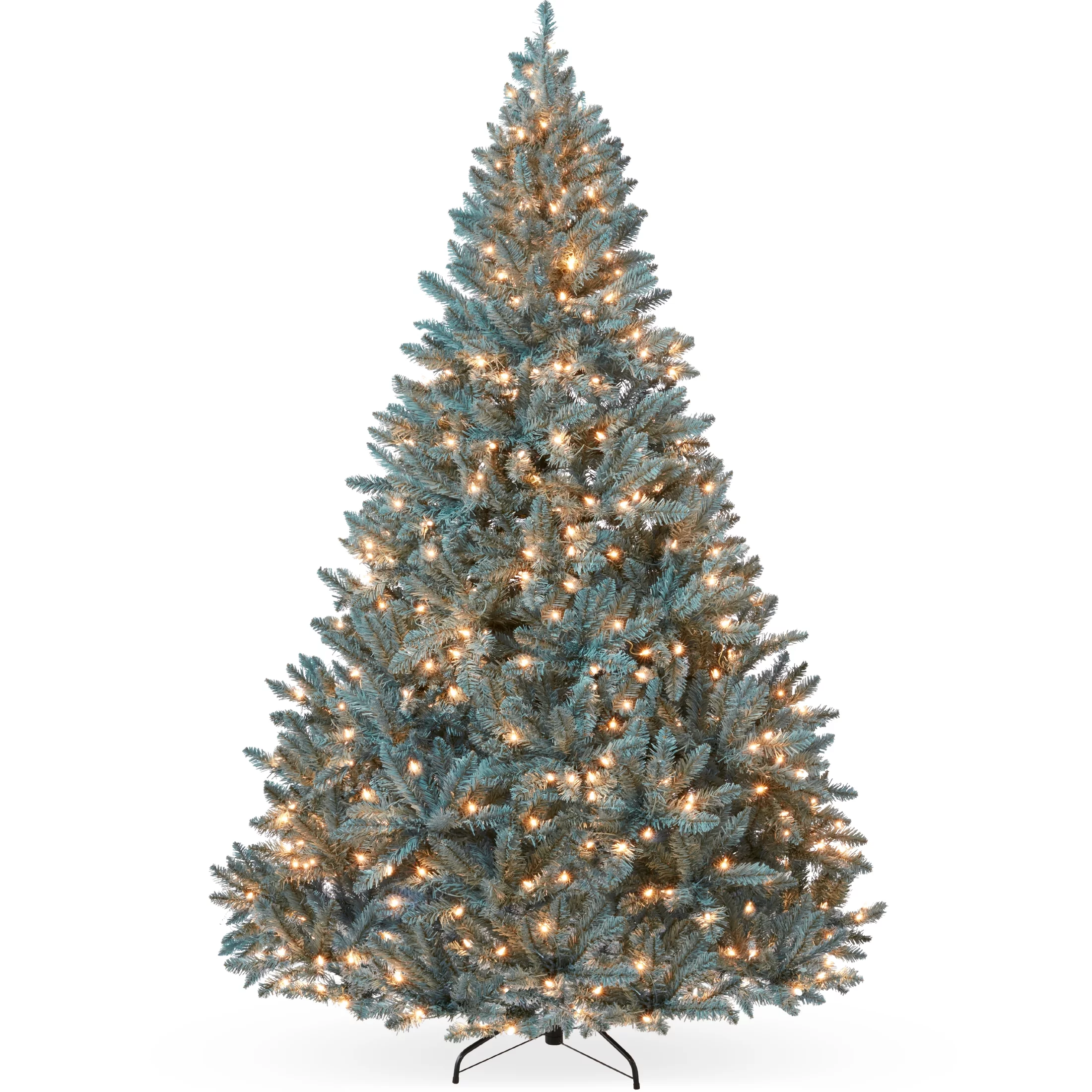 Best Choice Products 7.5ft Pre-Lit Blue Spruce Christmas Tree w/ Foldable Base, 420 Lights, 1384 Tips