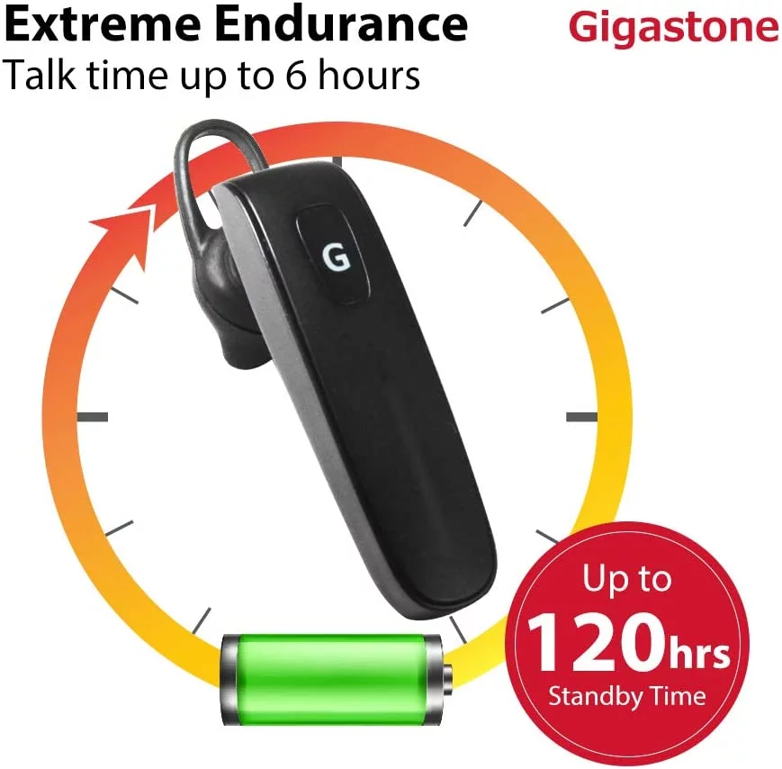 Gigastone D1 Bluetooth Earpiece, Wireless Handsfree Headset with Microphone