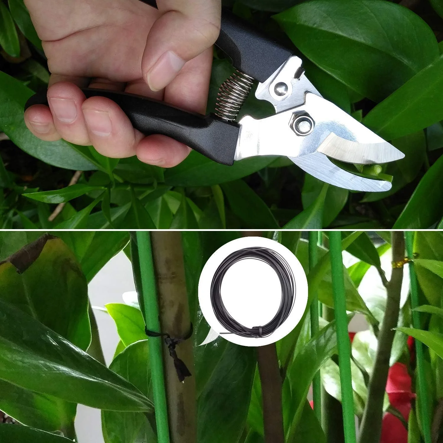 Garden Tool Set, 12 Piece Stainless Steel Hand Tool Kit With Shovel Rake Weeder Pruner Shear Sprayer & Carrying Case, Gardening For Men,Women Gardener & Plant Lover (Black)