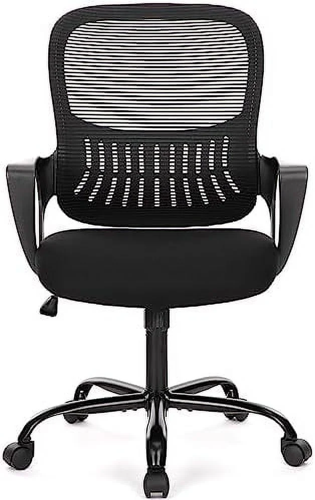 JDZHAPPYLIFE Ergonomic Office Chair  Home Office Desk Chairs with Wheels  Computer Chair with Arms  Mid-Back Task Rolling Chair with Lumbar Support  Comfy Mesh Swivel Executive Chair