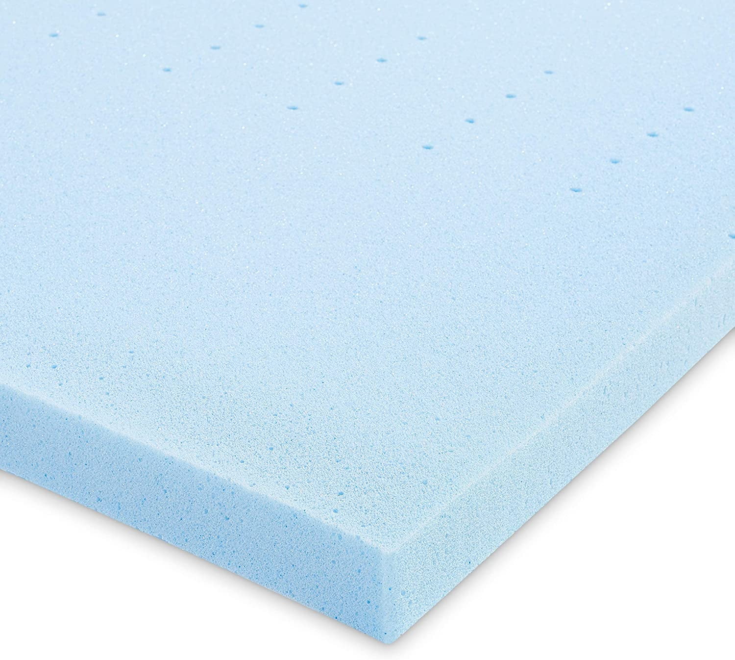 YANRUI Cooling Gel-Infused Memory Foam Mattress Topper - Ventilated, CertiPUR-US Certified Foam, 2-Inch, Queen, Blue