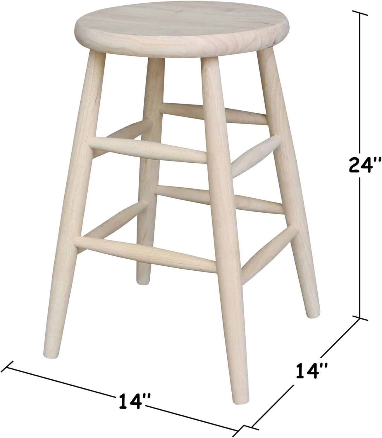 Scooped Seat Stool, Unfinished