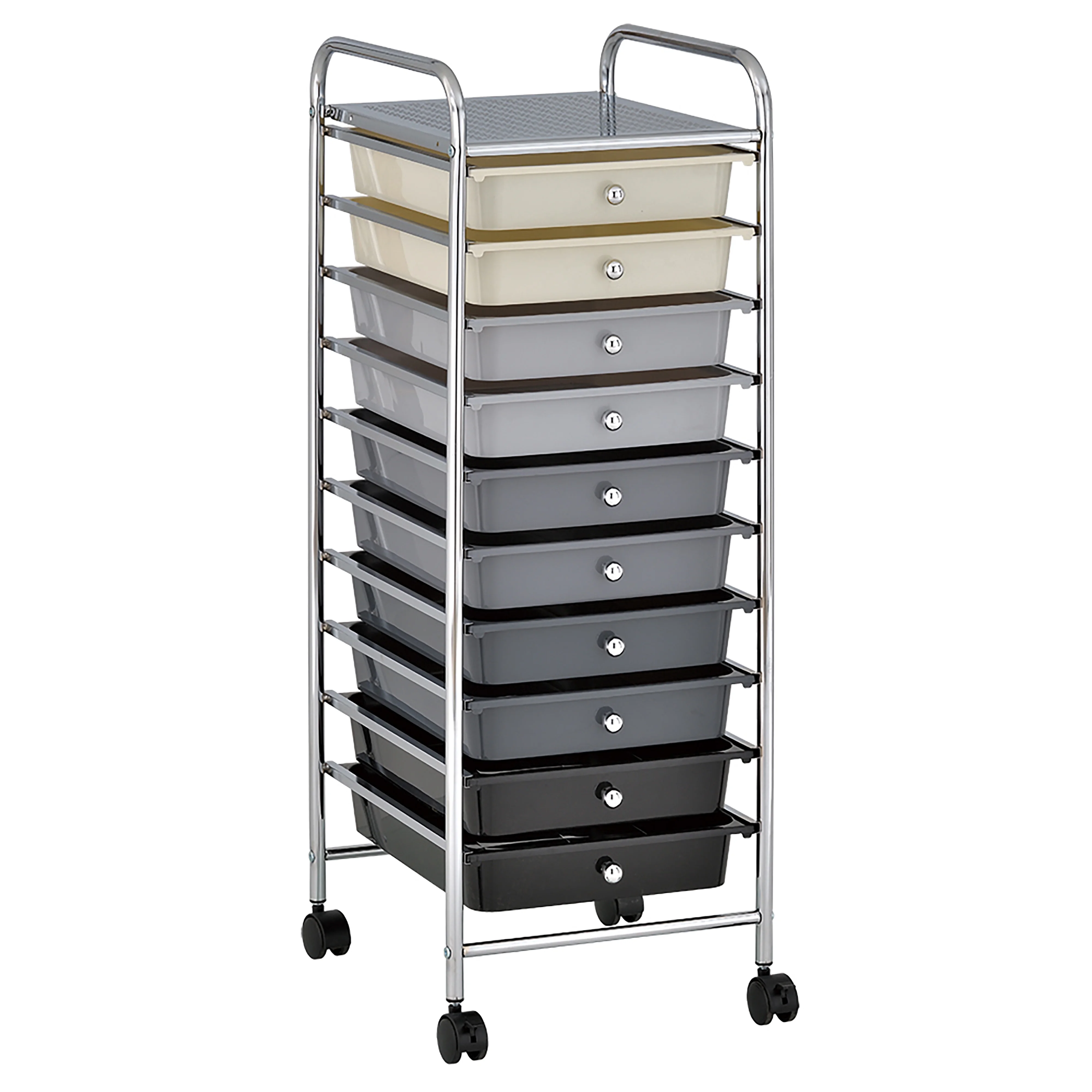 ECR4Kids 10-Drawer Mobile Organizer, Grey Ombre