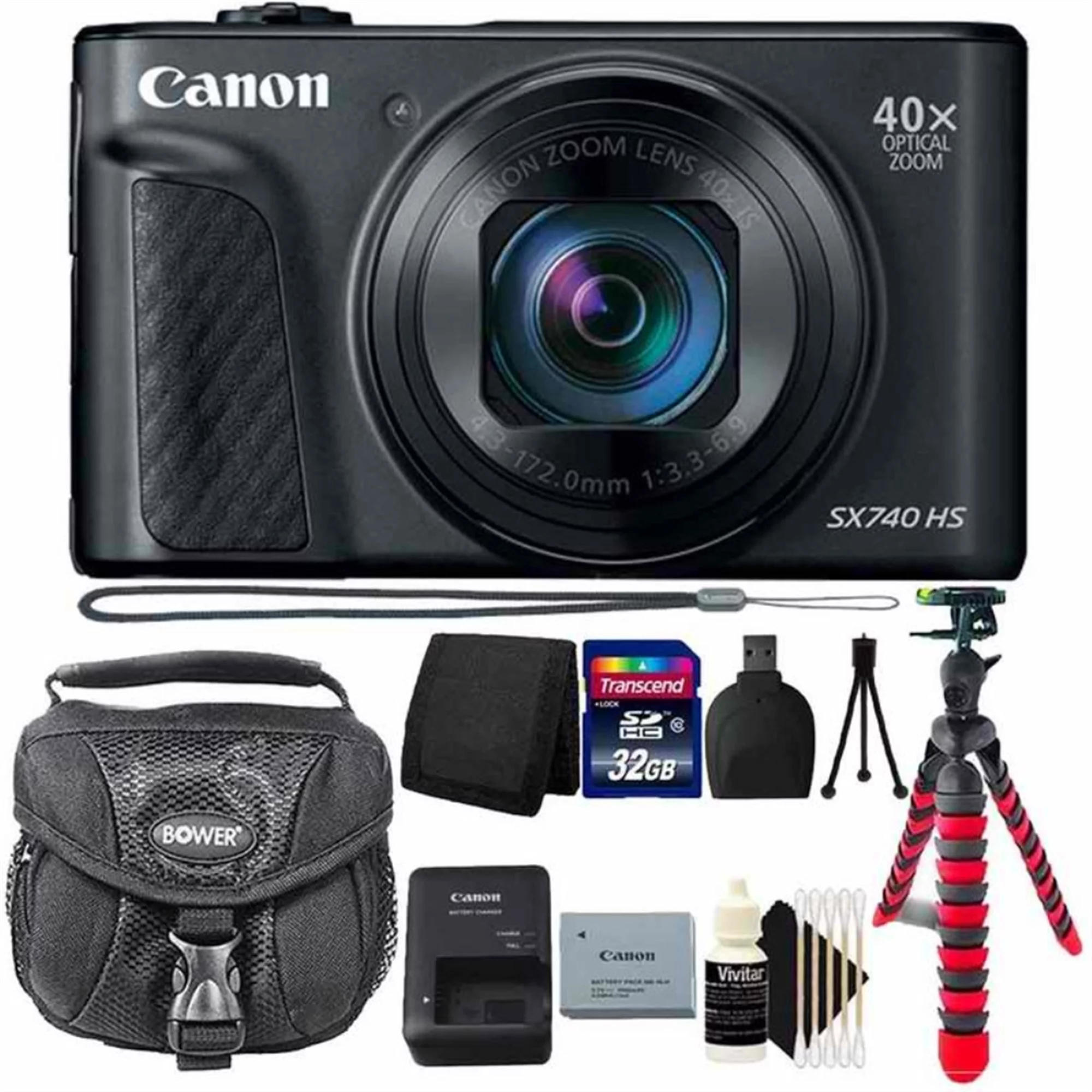 Canon PowerShot SX740 HS Wi-Fi Digital Camera Black 40x Optical Zoom with Pro Accessory Bundle