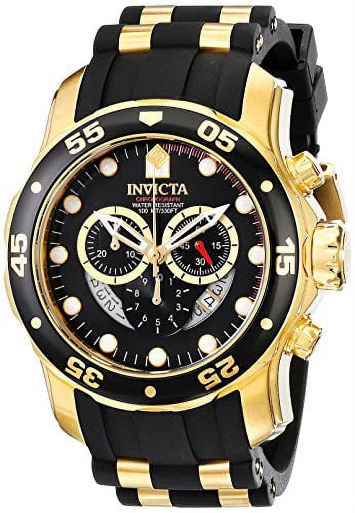 Invicta Pro Diver Chronograph Black Semi-Transparent Dial Men's Watch 6981