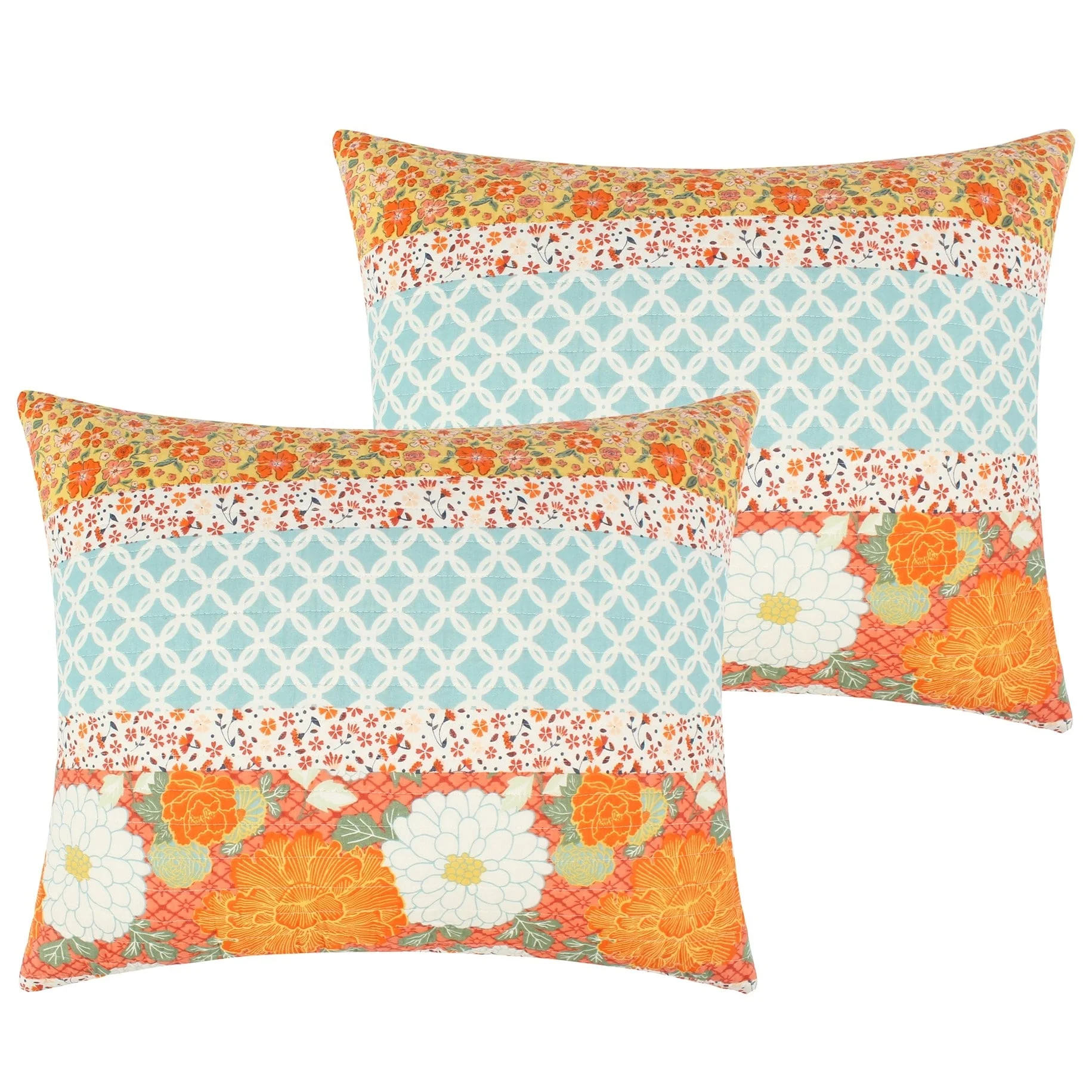 Barefoot Bungalow  Carlie Calico Reversible Pillow Shams (Set of 2) Calico Patches 2-Piece King