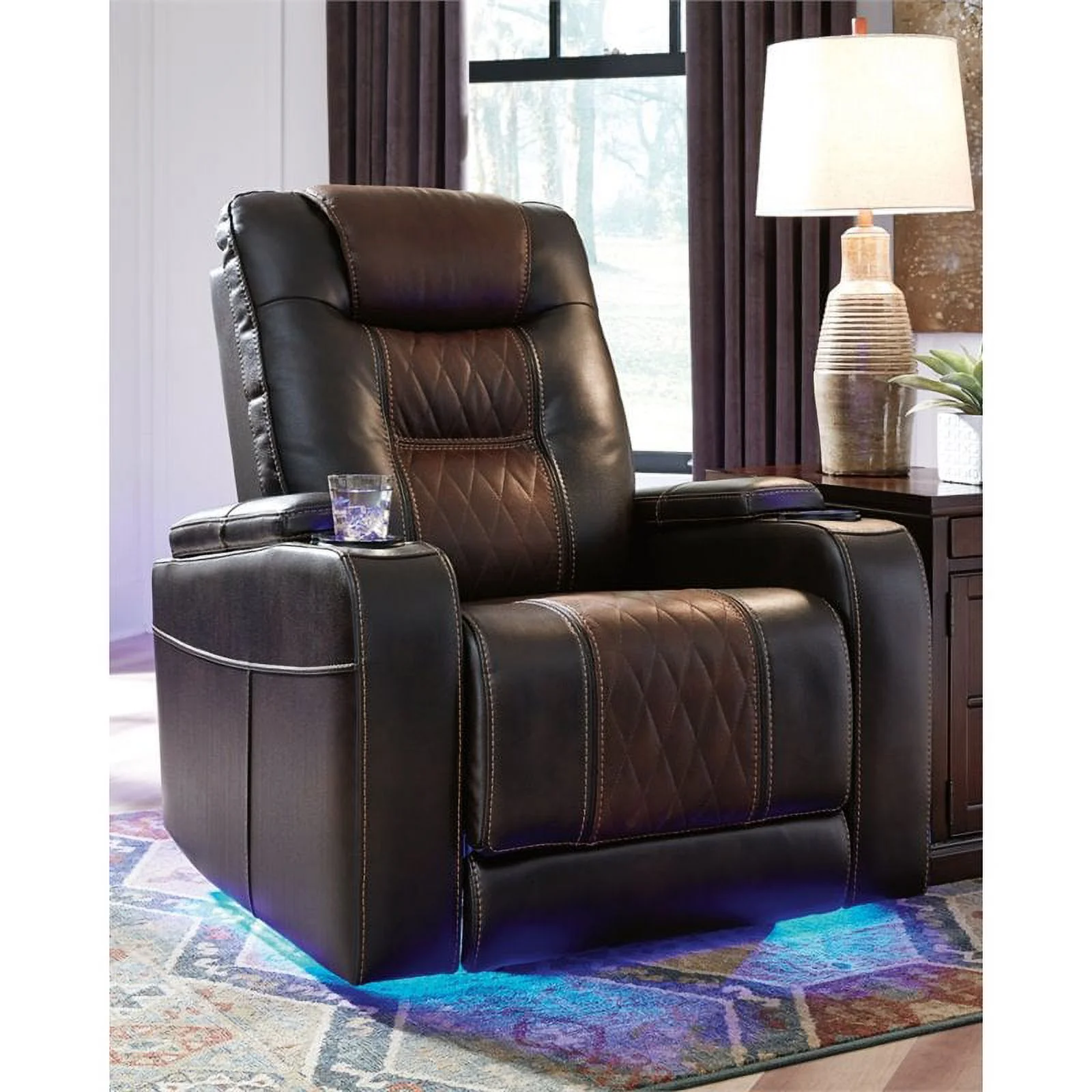 Bowery Hill Composer Power Recliner in Brown