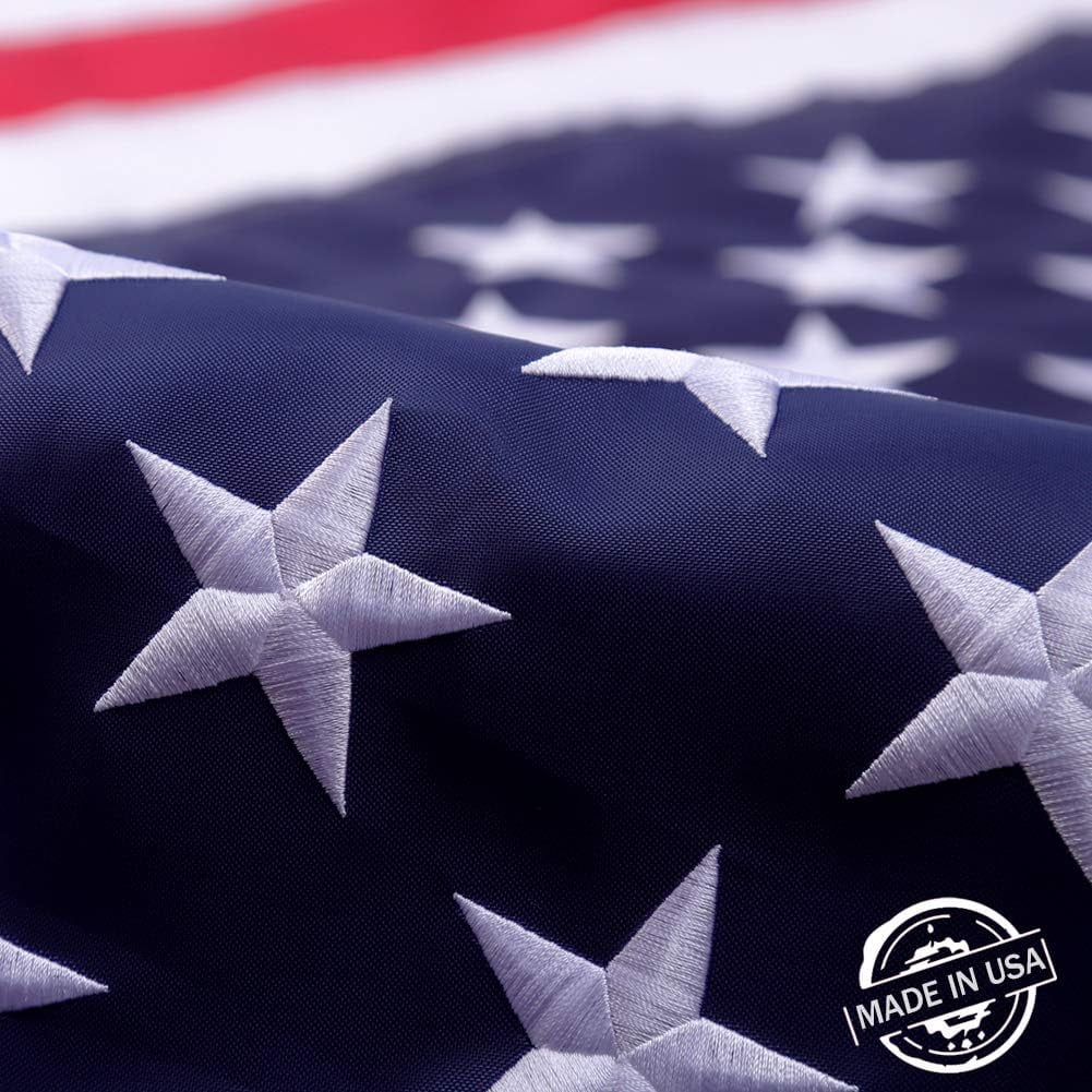 American Flag 4x6 ft Deluxe Super Tough Series with Embroidered Stars, Sewn Stripes, Durable US Outdoor Flags