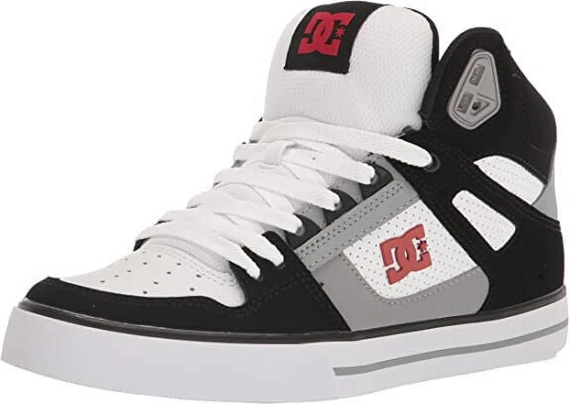 DC PURE HI SKATEBOARD LACE-UP SNEAKER MEN SHOES BLACK/GREY/WHITE/RED SIZE 11 NEW
