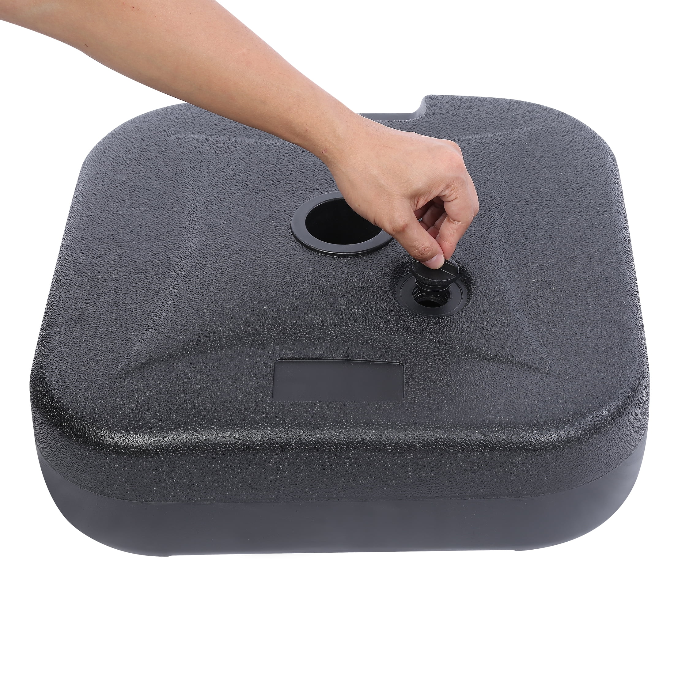 WestinTrends Square Patio Umbrella Fillable Plastic Base, Black