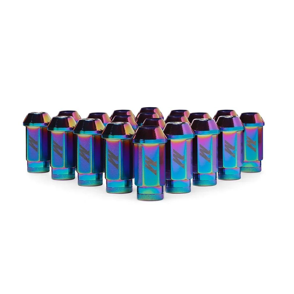 Mishimoto  0.5 x 20 in. Aluminum Locking Lug Nuts Set, Neo Chrome - 23 Piece