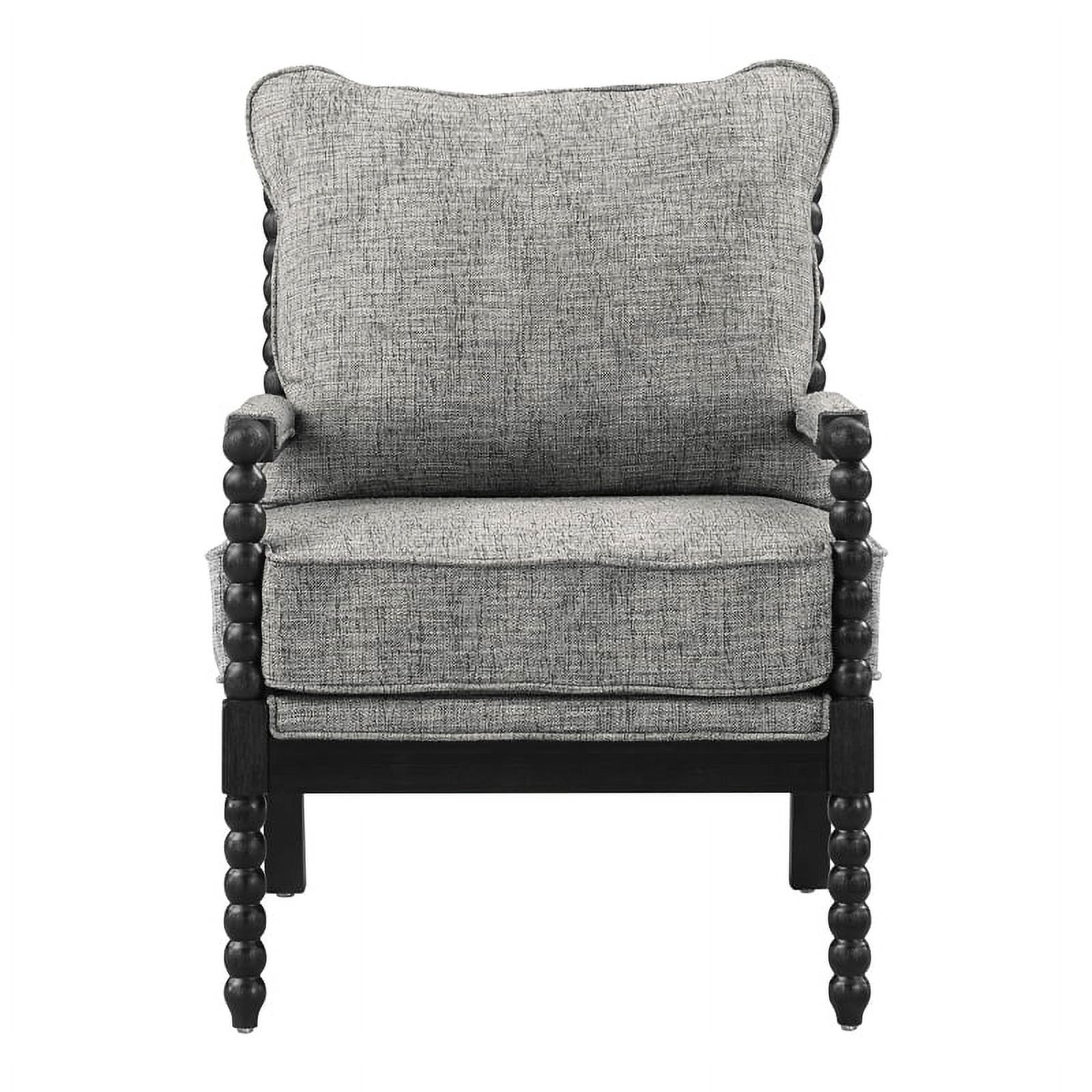 Eliza Spindle Chair in Graphite Black Fabric