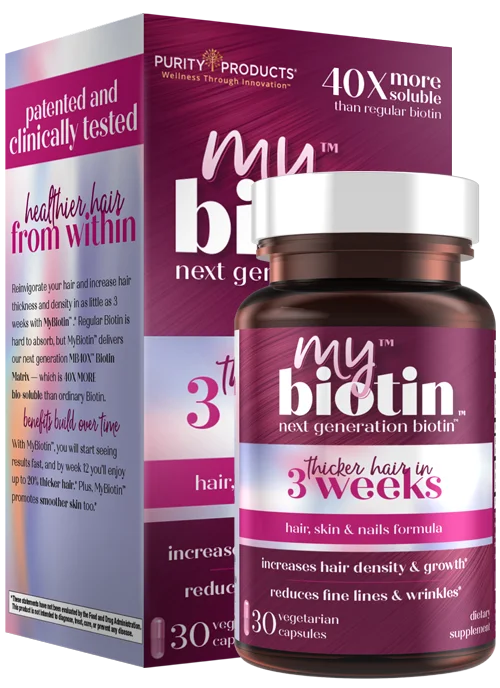 Purity Products MyBiotin™ Vegetarian Capsules, 10,000 Mcg Biotin, 30 Count per Pack