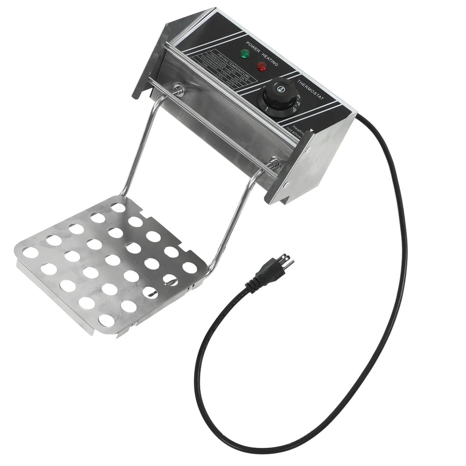 Electric Deep Fryer Double Cylinder Double Basket Stainless Steel Countertop Fryer Adjustable Temperature US Plug 110V 2500+2500W