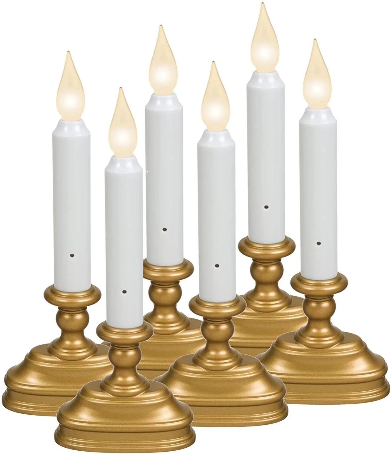 Xodus Innovations FPC1320B-6 Dual Flame Color Dusk to Dawn Sensor Battery Operated 8.5 inch LED Window Candle, Pack of 6