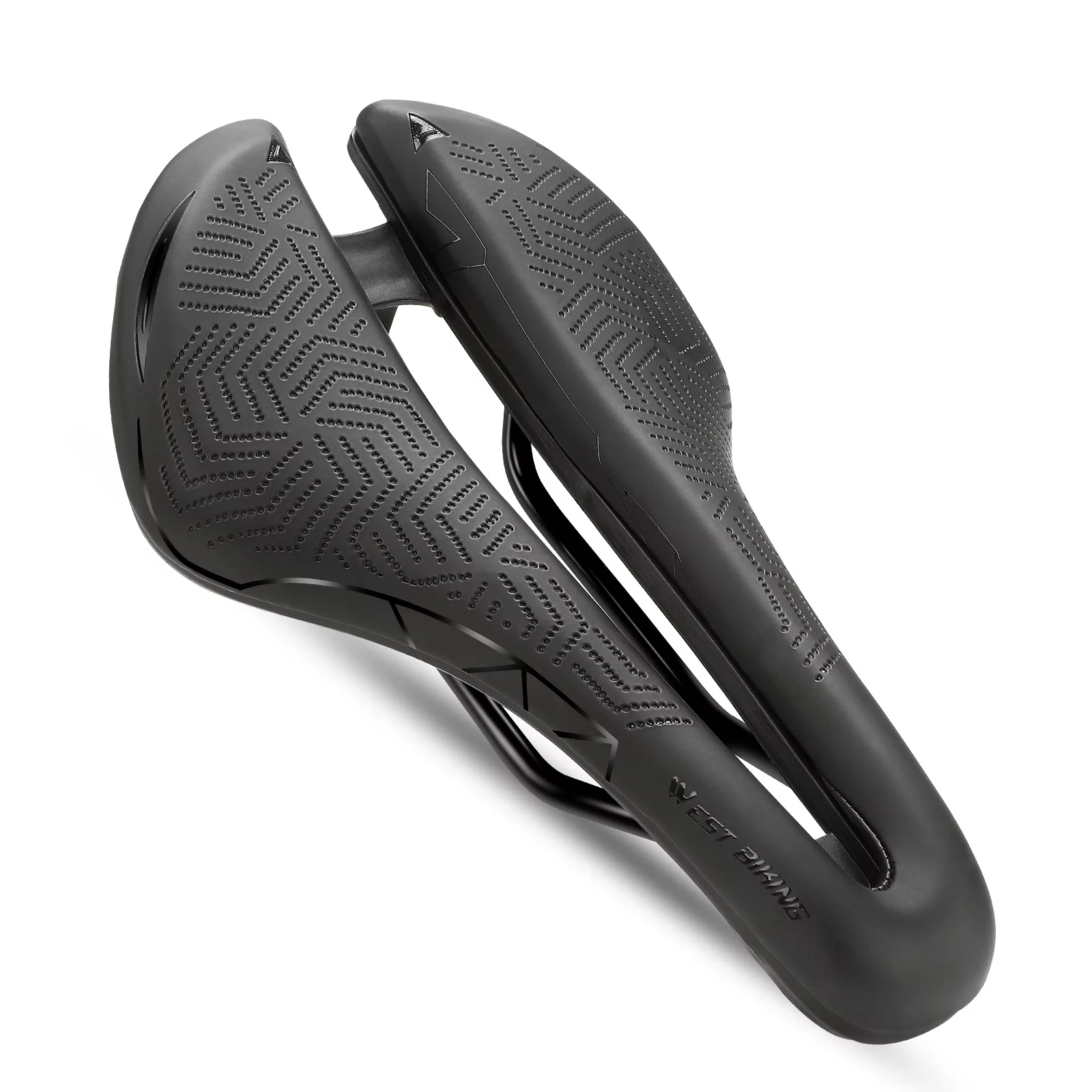 WEST BIKING Breathable Bike Saddle MTB Road Racing Bicycle Seat for Men, Black