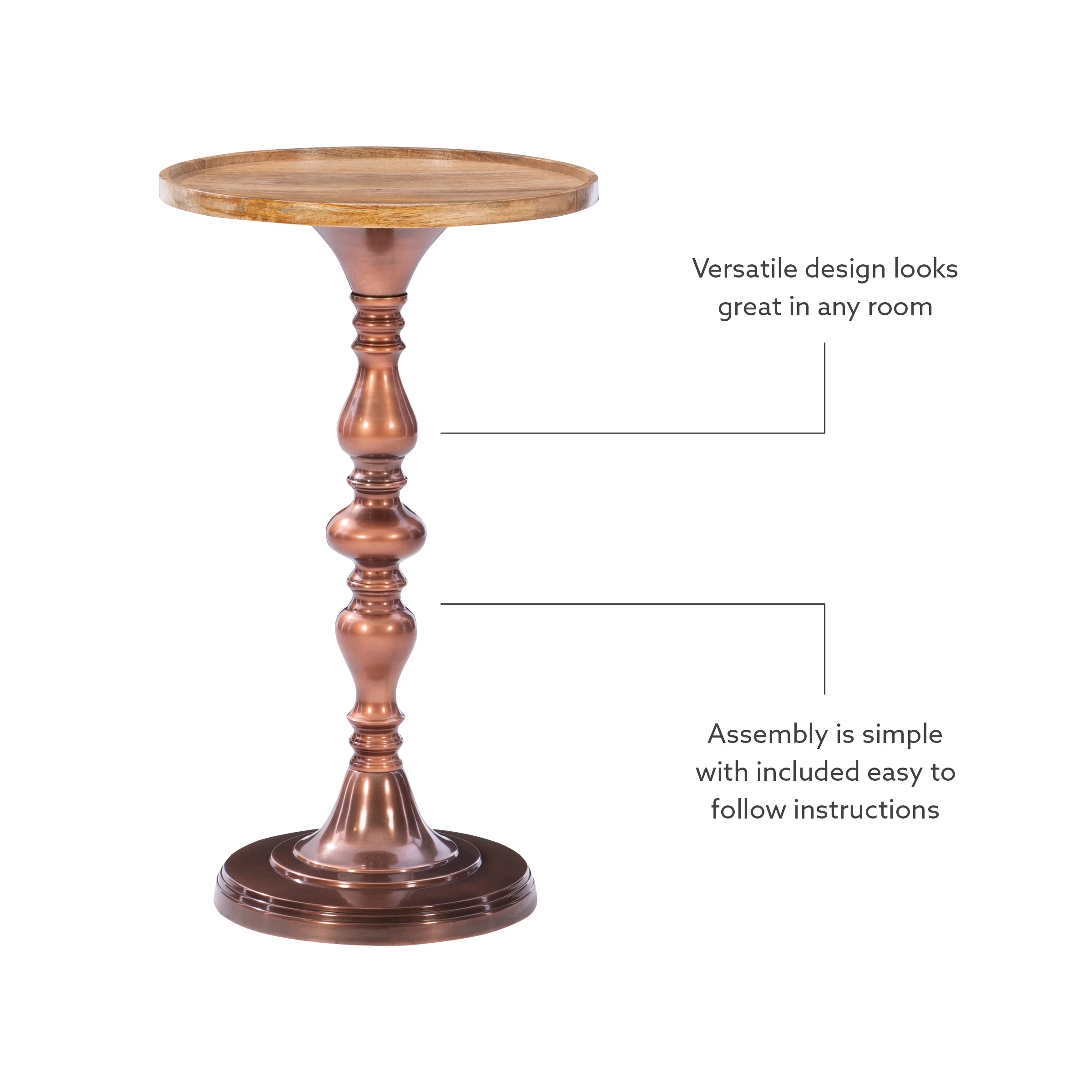 Powell Stephany Round Pedestal Drink Table, 25.75