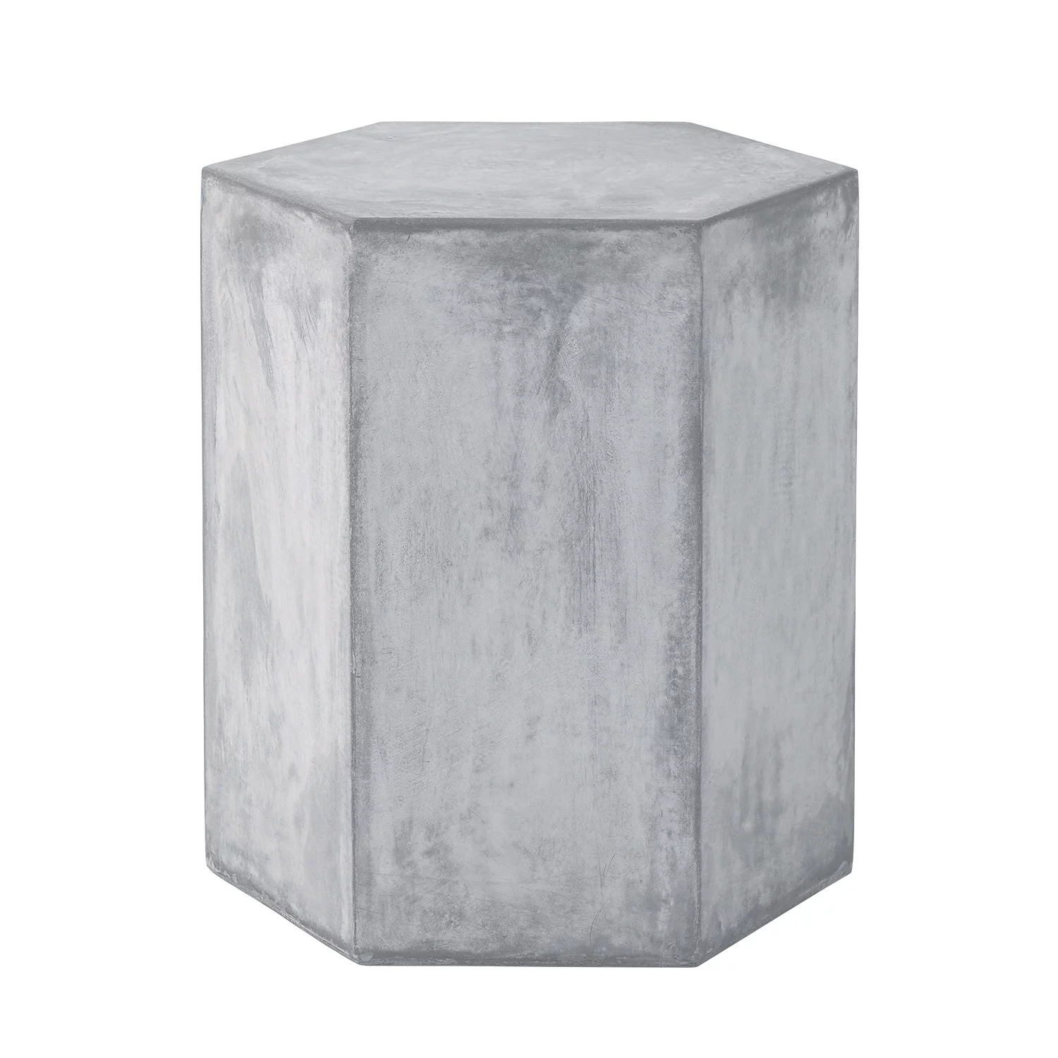 COSIEST Concrete Accent End Table, Hexagonal Shape Side Table, 14.5x12.5x16