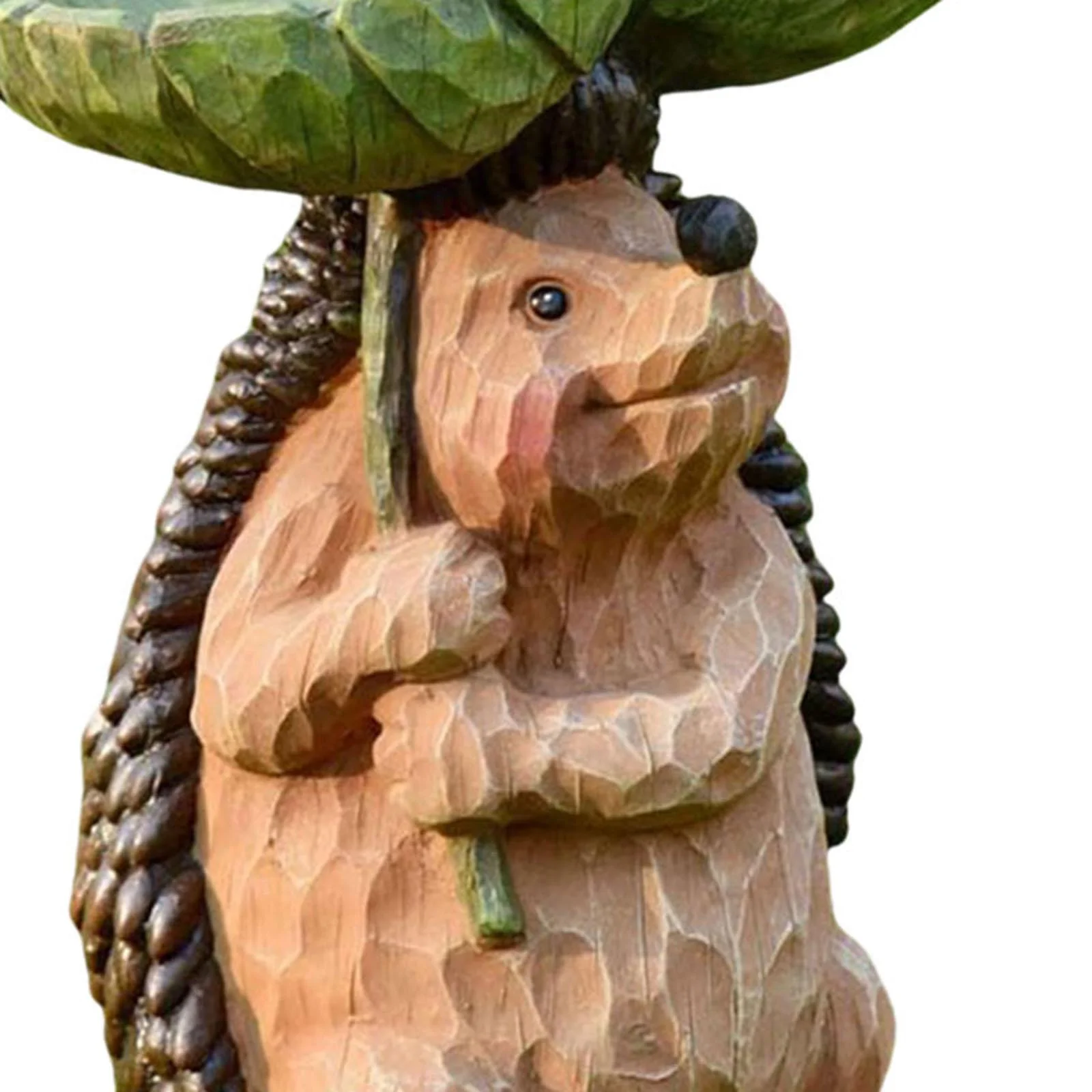 oshhnii Garden Bird Bath Bowl Yard Backyard Sculpture Resin Statue Figurine Resin Feeder Hedgehog 15x10x20cm