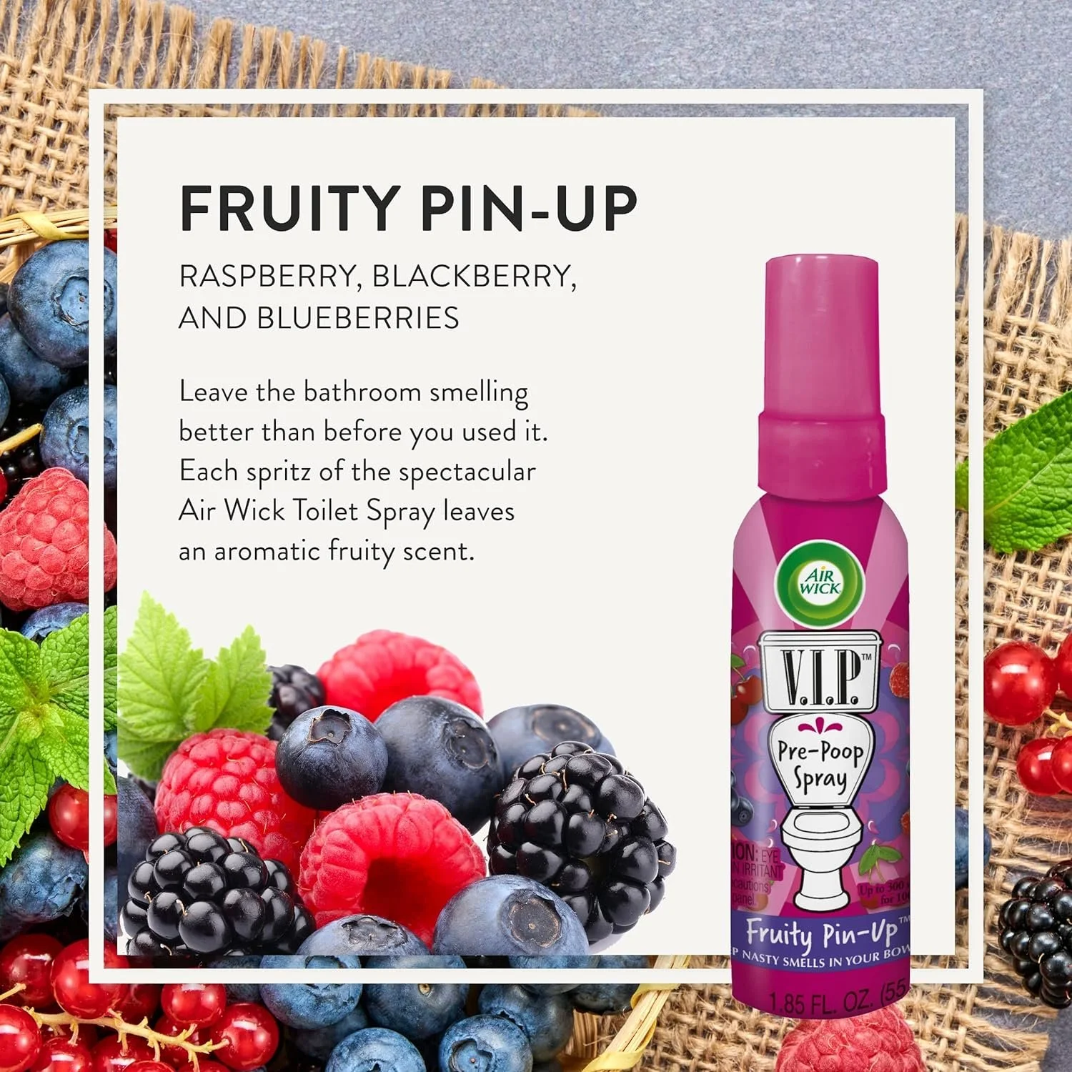 Air Wick V.I.Poo Toilet Perfume Fruity Pin-Up 1.9 Oz. Pack of 3