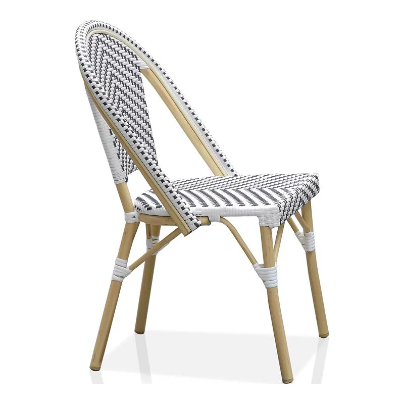 Furniture of America Devey Metal Patio 3-Piece Table and Chair Set in Black