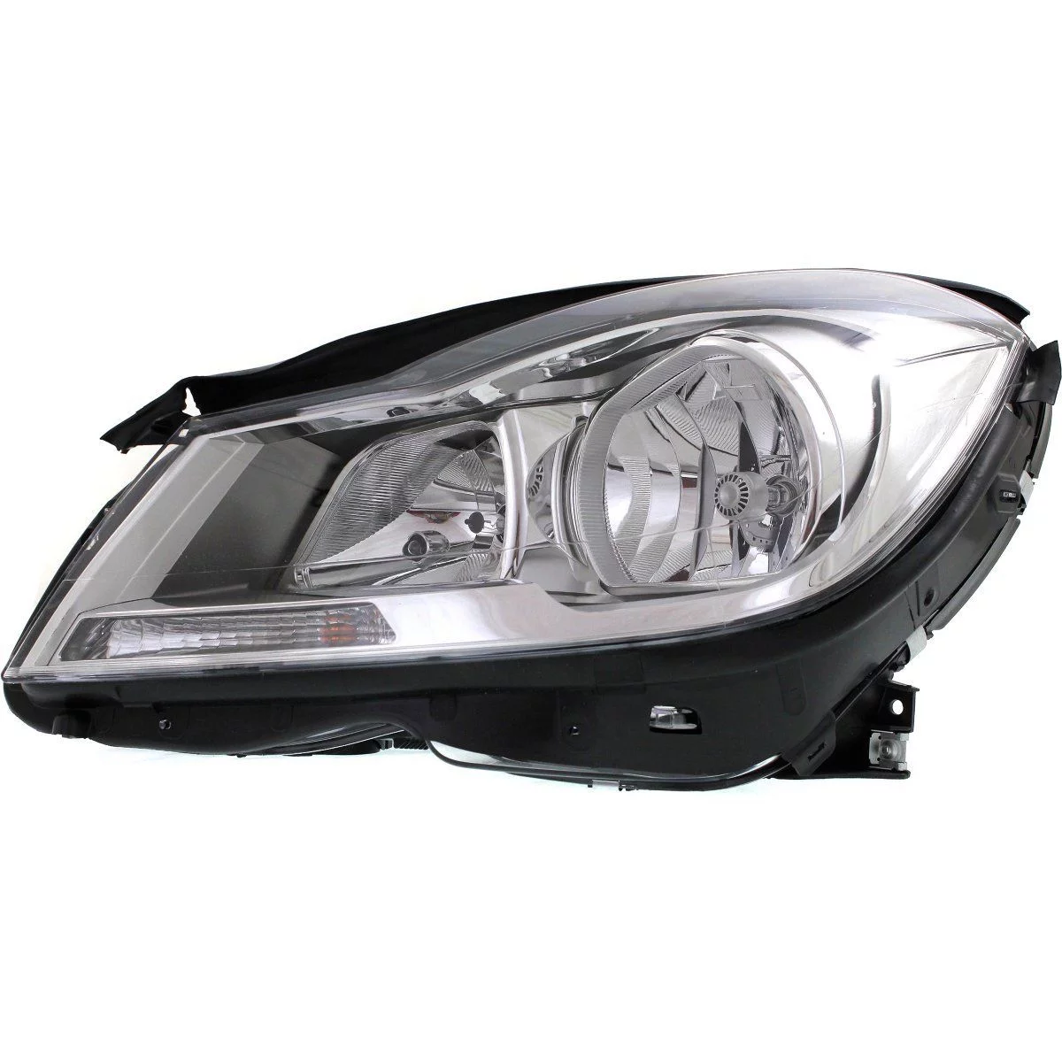 HeadlightsDepot Chrome Housing Halogen Headlight Compatible with Mercedes-Benz C-Class Sedan C250 C350 C63 AMG Includes Left Driver Side Headlamp 2048205359