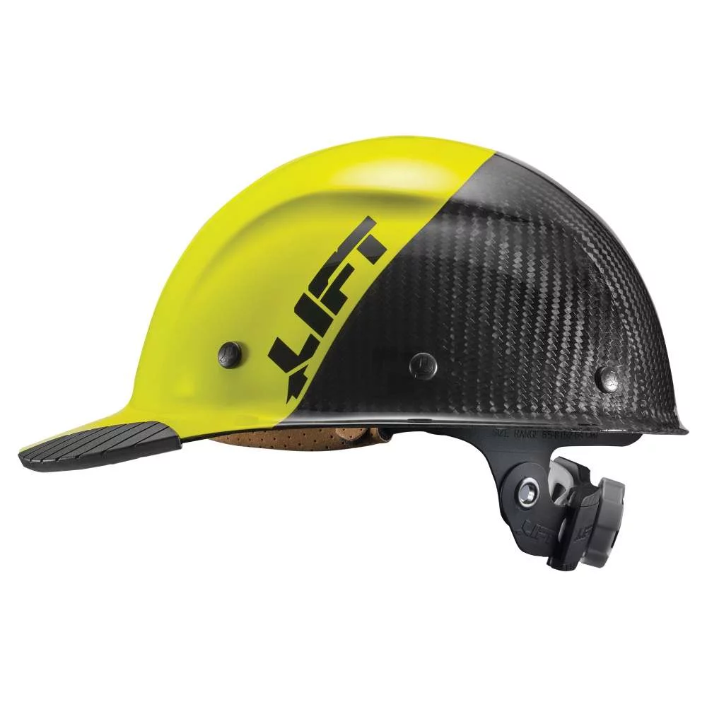 Lift Safety DAX Carbon Fiber Cap Brim 50-50 (Yellow/Black)