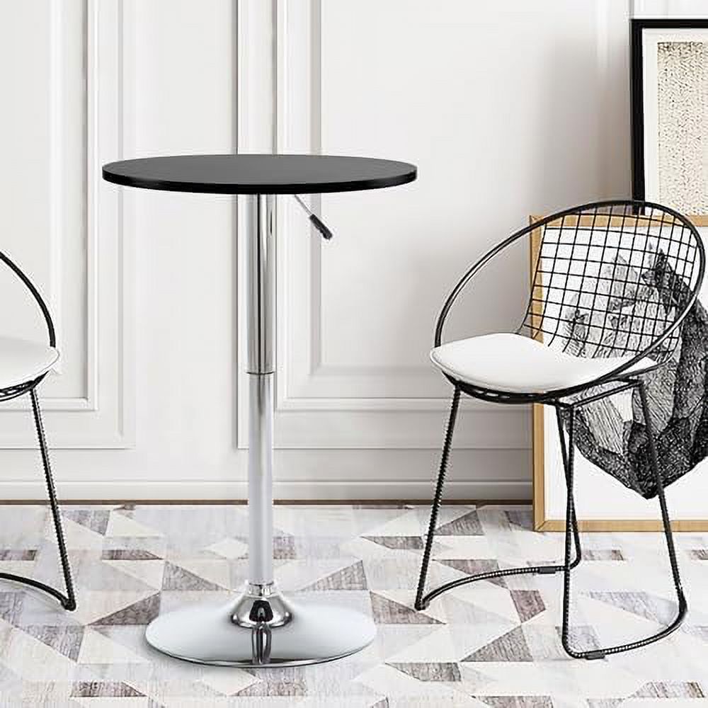 JYHOME Round Pub Table  Height Adjustable  Table 25-35 inches   Swivel Table Top