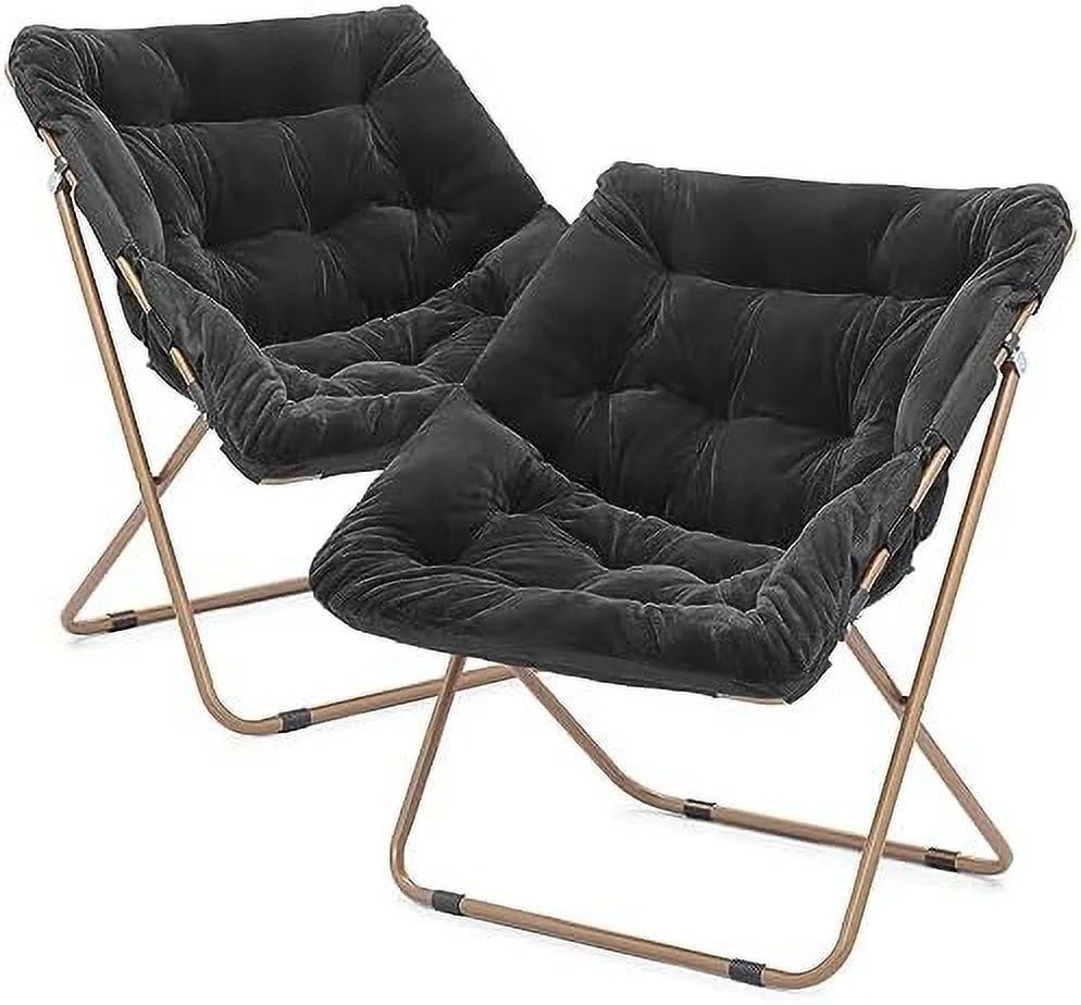 JYHOME Square Foldable Oversized  Saucer Chair for Adults Large Cozy Chair for Bedroom  White