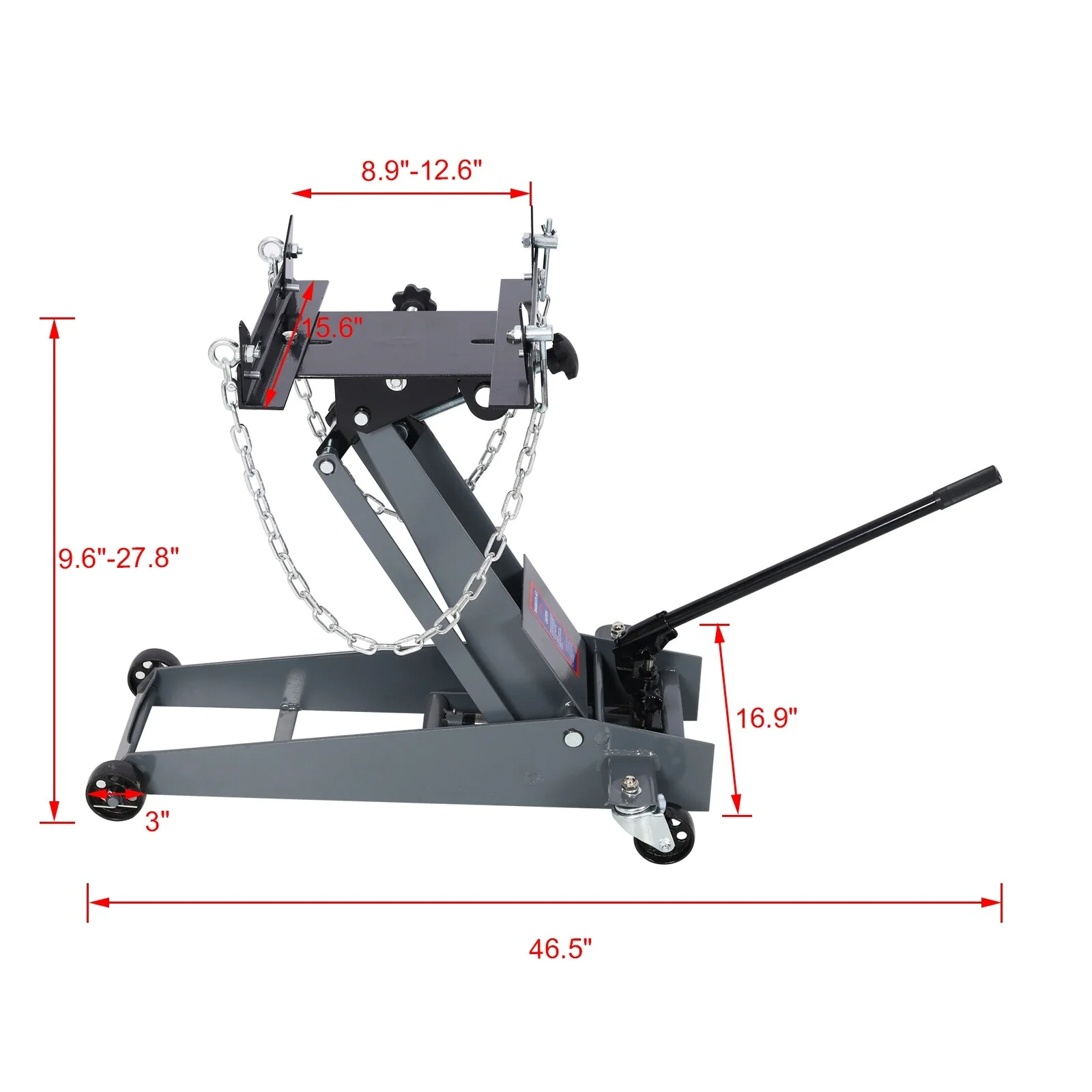 Kahomvis Hydraulic Transmission Service Jack Floor Jack 1000 lb. Capacity Low Profile with Wheels