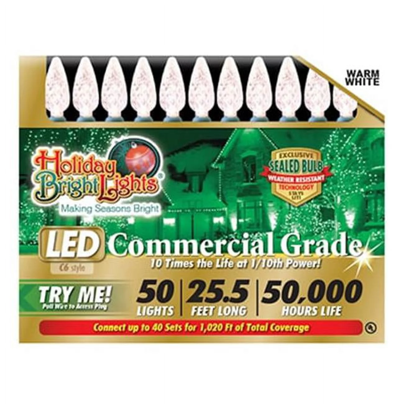 LEDBX-C650-WW 50 Light C6 LED Light Set - Warm White