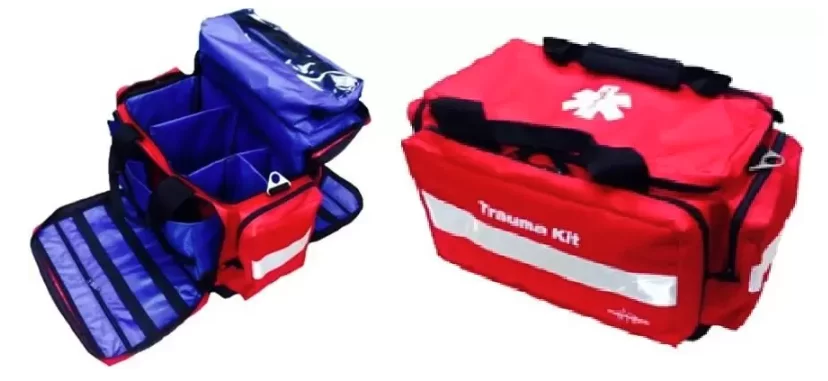 Empty Trauma Bag First Aid Responder, Emergency Medical Rescue Bag, Orange, Small, 8