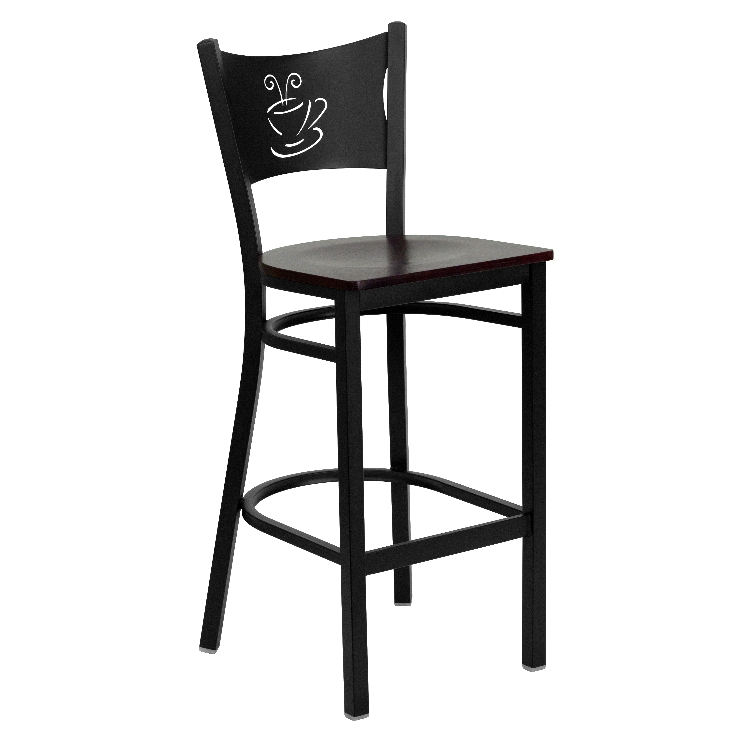 Flash Furniture 2 Pk. Coffee Back Metal Restaurant Barstool - 18.25