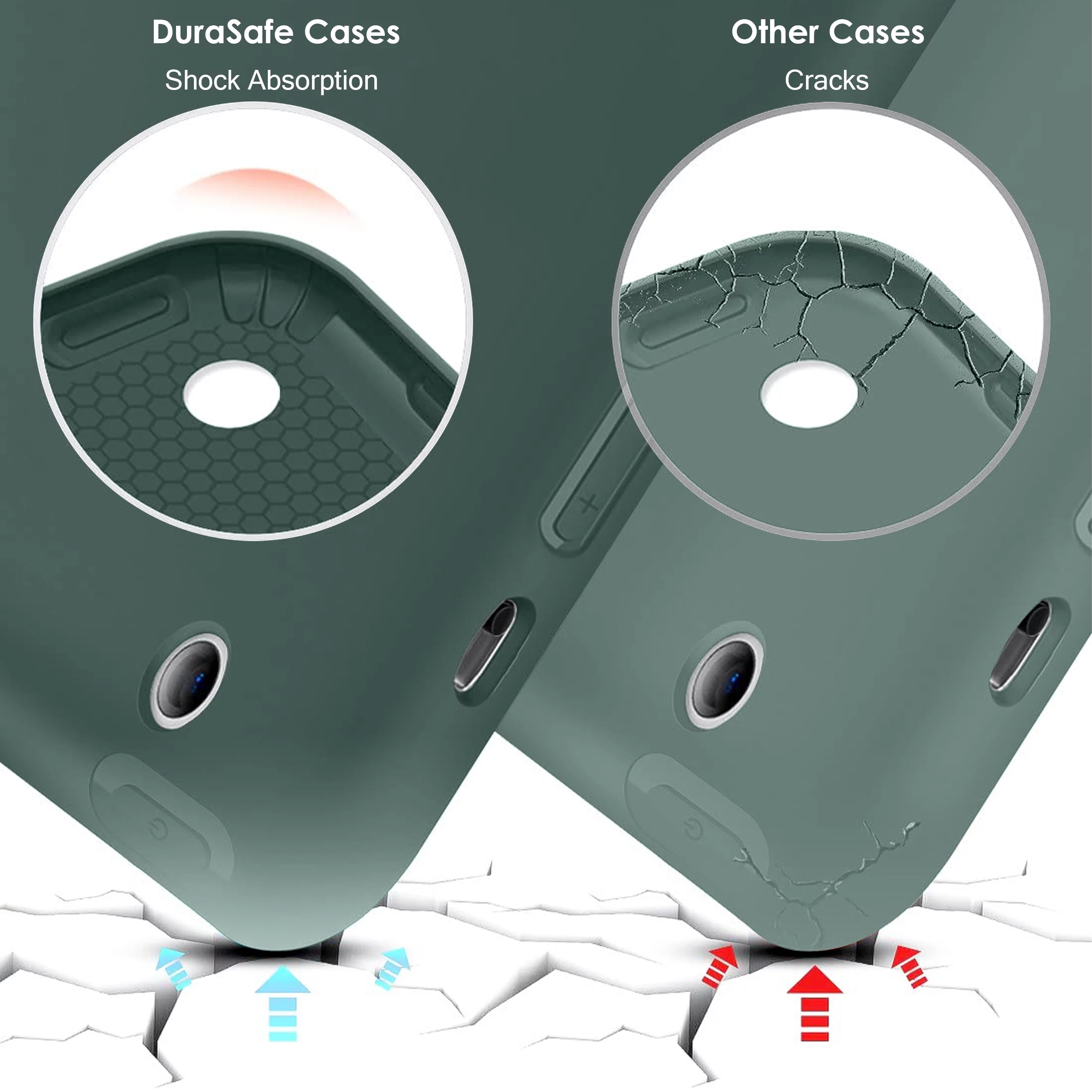 DuraSafe Cases iPad 2014 9.7 Inch Air 2 1 [ iPad 6th 5th Air 1st 2nd ] A1567 A1566 MGLW2LL/A MGL12LL/A MH0W2LL/A MGKM2LL/A Full Body Protective Soft Back Cover with Wake/Sleep Feature - Dark Green