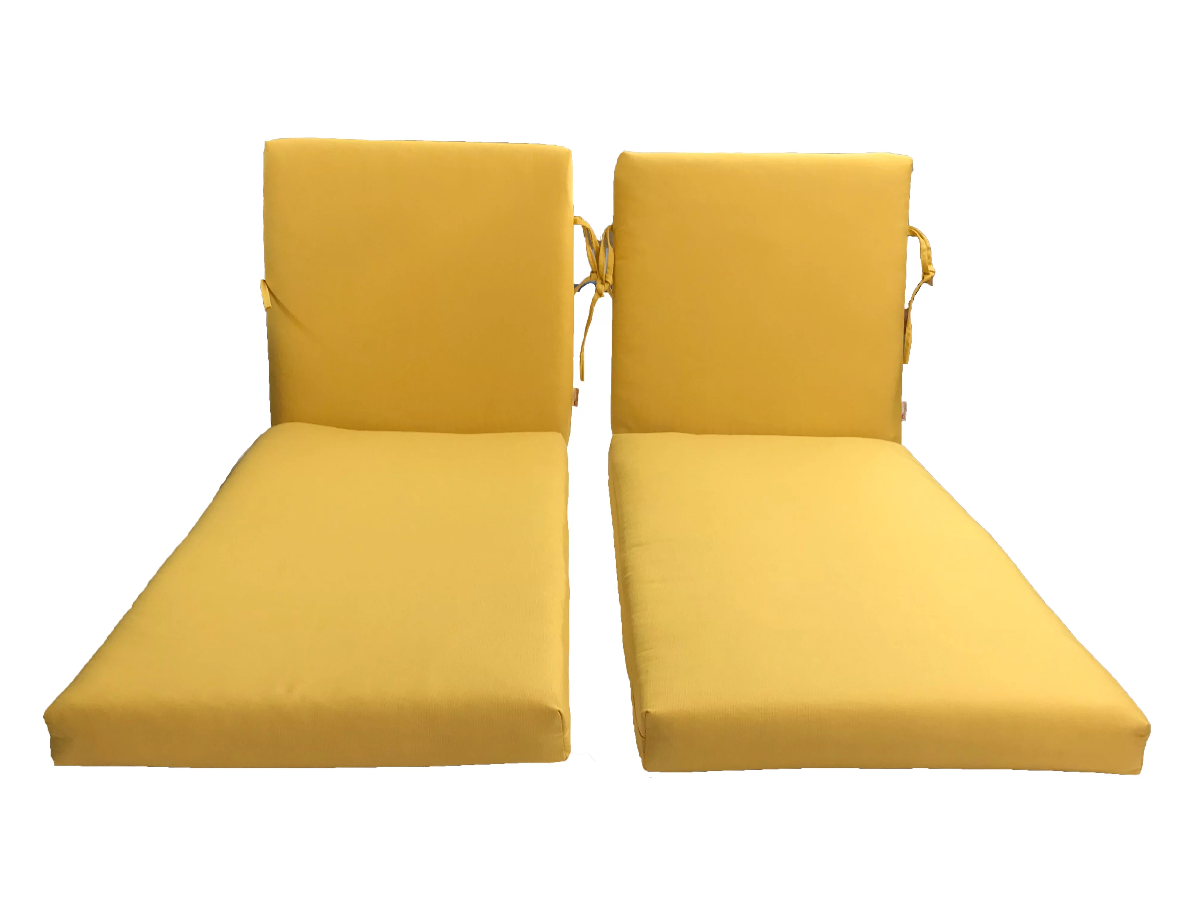 Sunbrella Designer Chaise Lounge Cushions- Knife Edge 2 Pk. Spectrum Daffodel