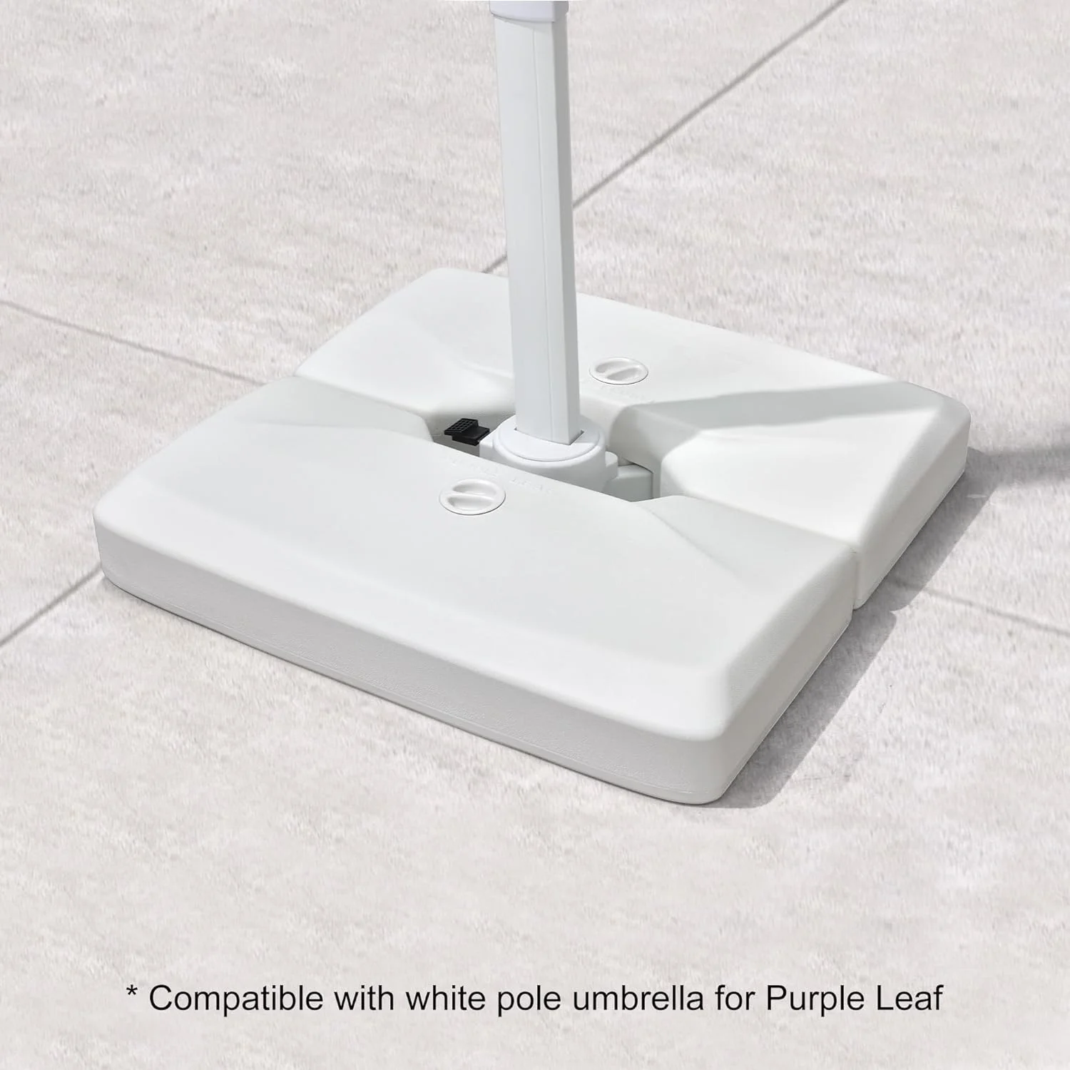 PURPLE LEAF 220 lbs Cantilever Umbrella Base, Heavy-Duty Outdoor Stand with 3D Design for Single Top Umbrellas - White