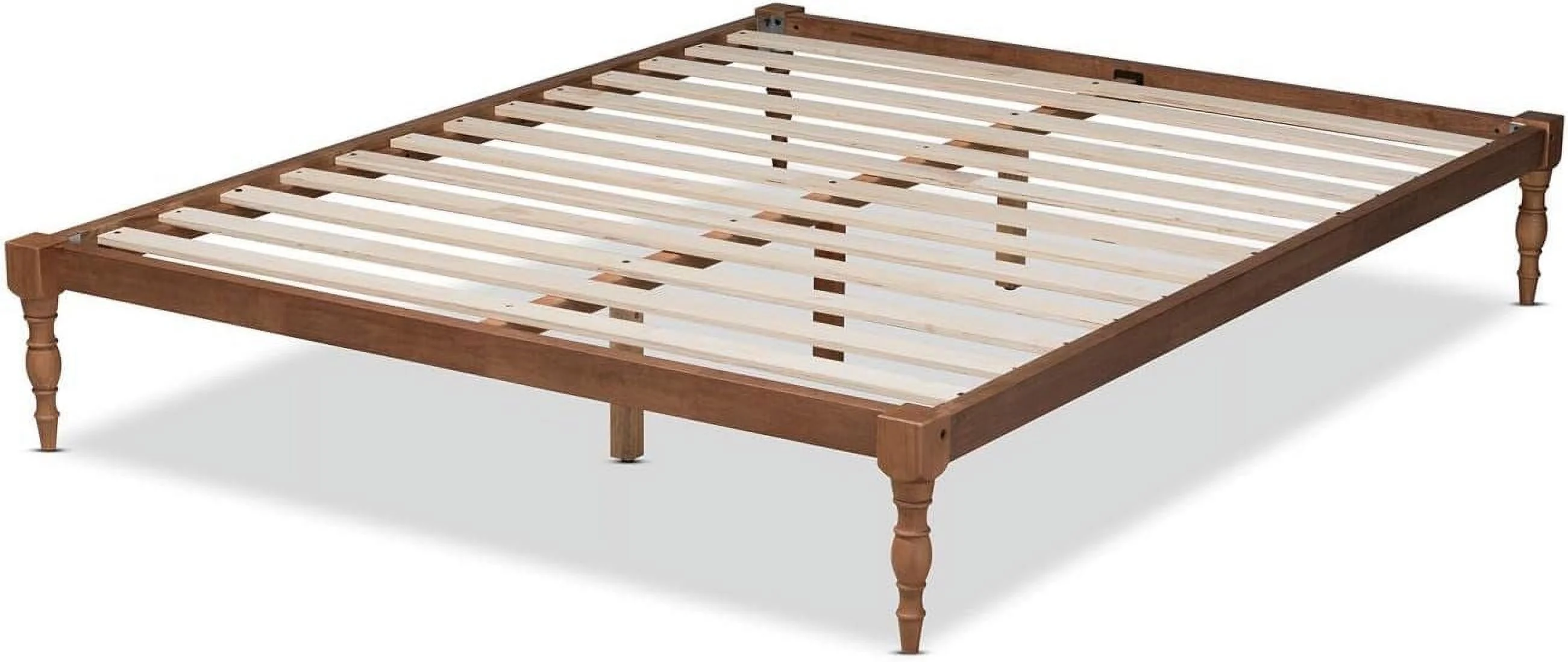 Iseline Contemporary Wood Full Platform Bed In Walnut Brown