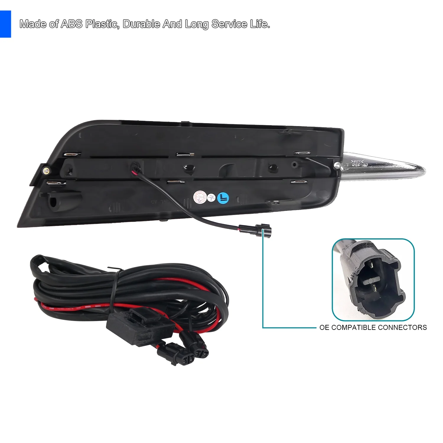 Spec-D Tuning Full SMD Led Strips Fog Light Cover Compatible with 2011-2014 Chevy Cruze L+R Pair Assembly