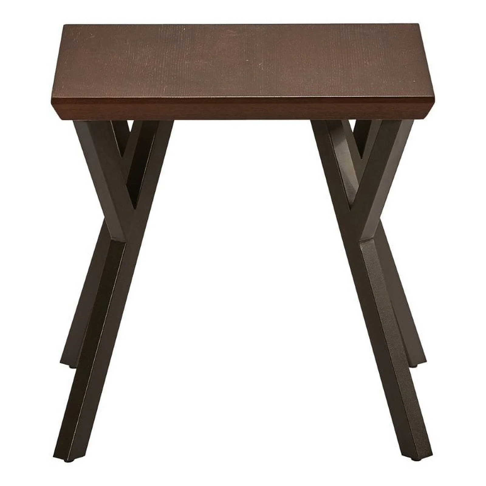 Home Square Steel Frame and Wood End Table in Sonoma Oak - Set of 2