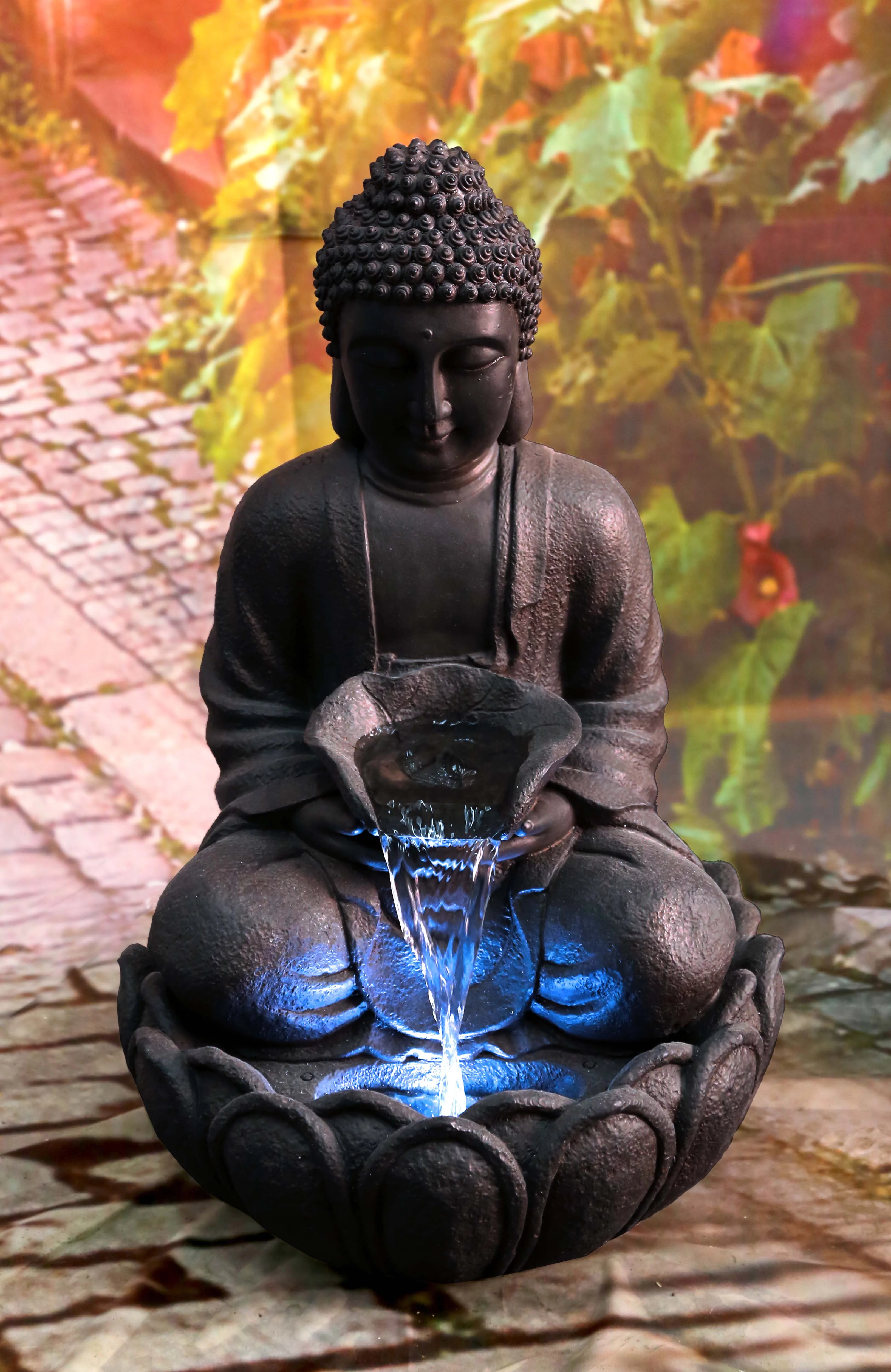 Hi-Line Gift Ltd. Meditating Buddha Fountain with LED