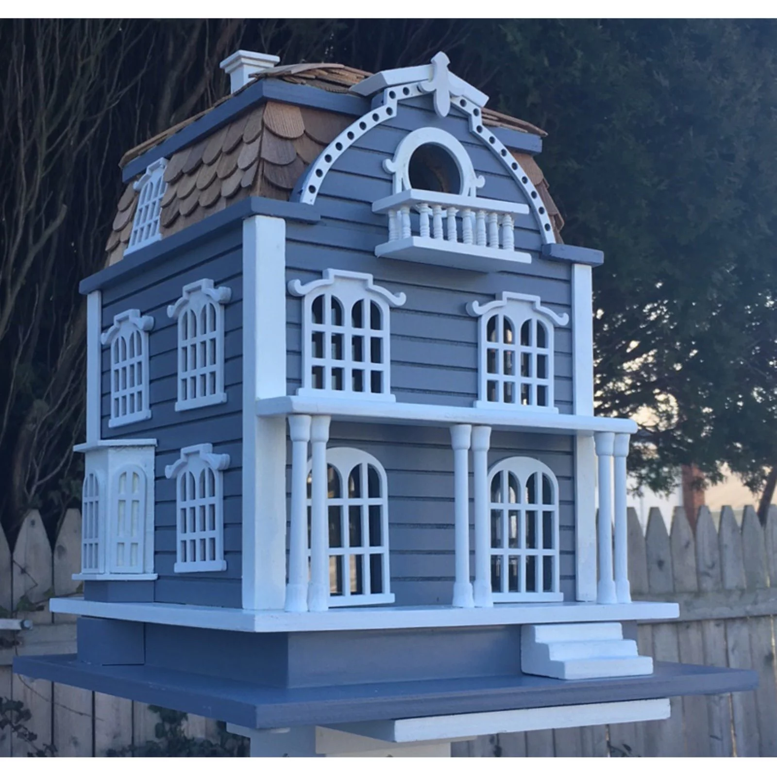 Home Bazaar HB-2031 Sag Harbor Birdhouse - Signature Series Blue with Mansard Roof