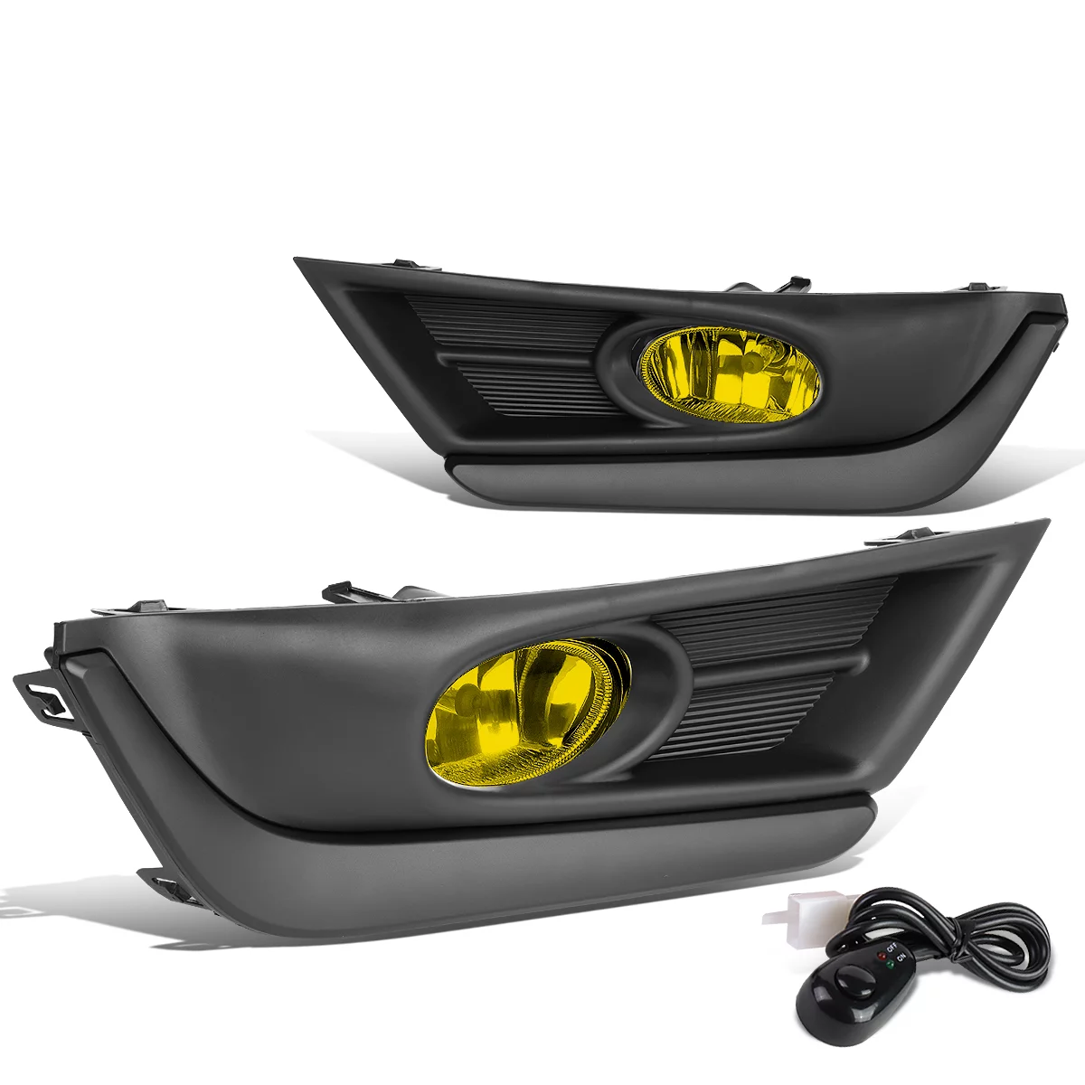 DNA Motoring FL-ZTL-276-AM For 2017 to 2018 Honda CRV Front Driving Fog Light Lamp+Black Bezel+Switch Amber Lens